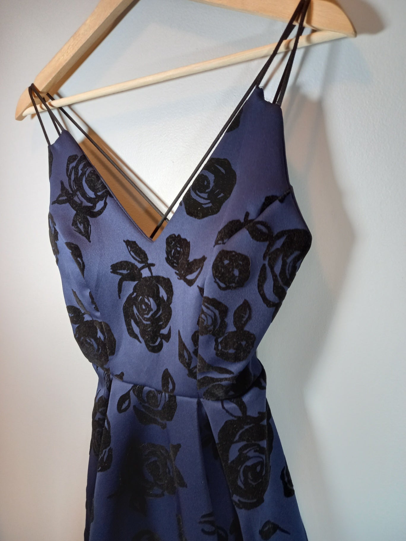 Eclipse navy velvet rose dress - Small