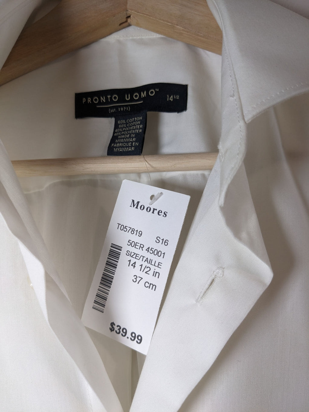 Pronto Uomo button up dress shirt - SZ 14.5 (Minor Flaw)