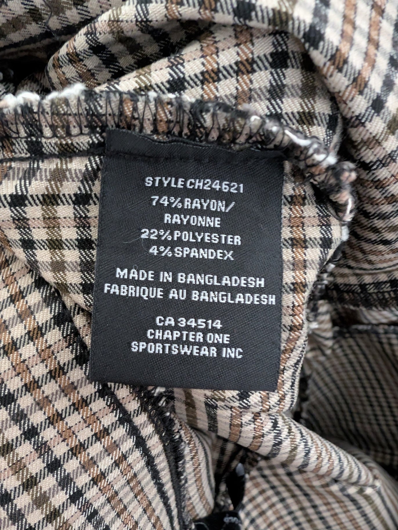 Jules & Leopold brown checkered pants - Medium