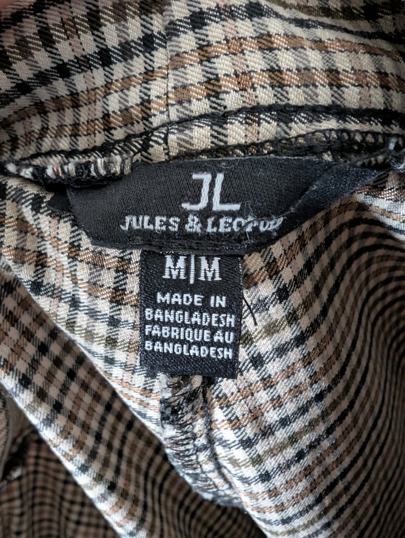 Jules & Leopold brown checkered pants - Medium