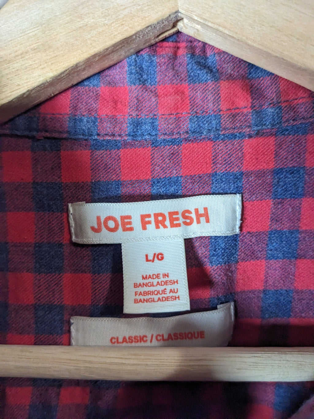 Joe fresh flannel classic fit button down - Large