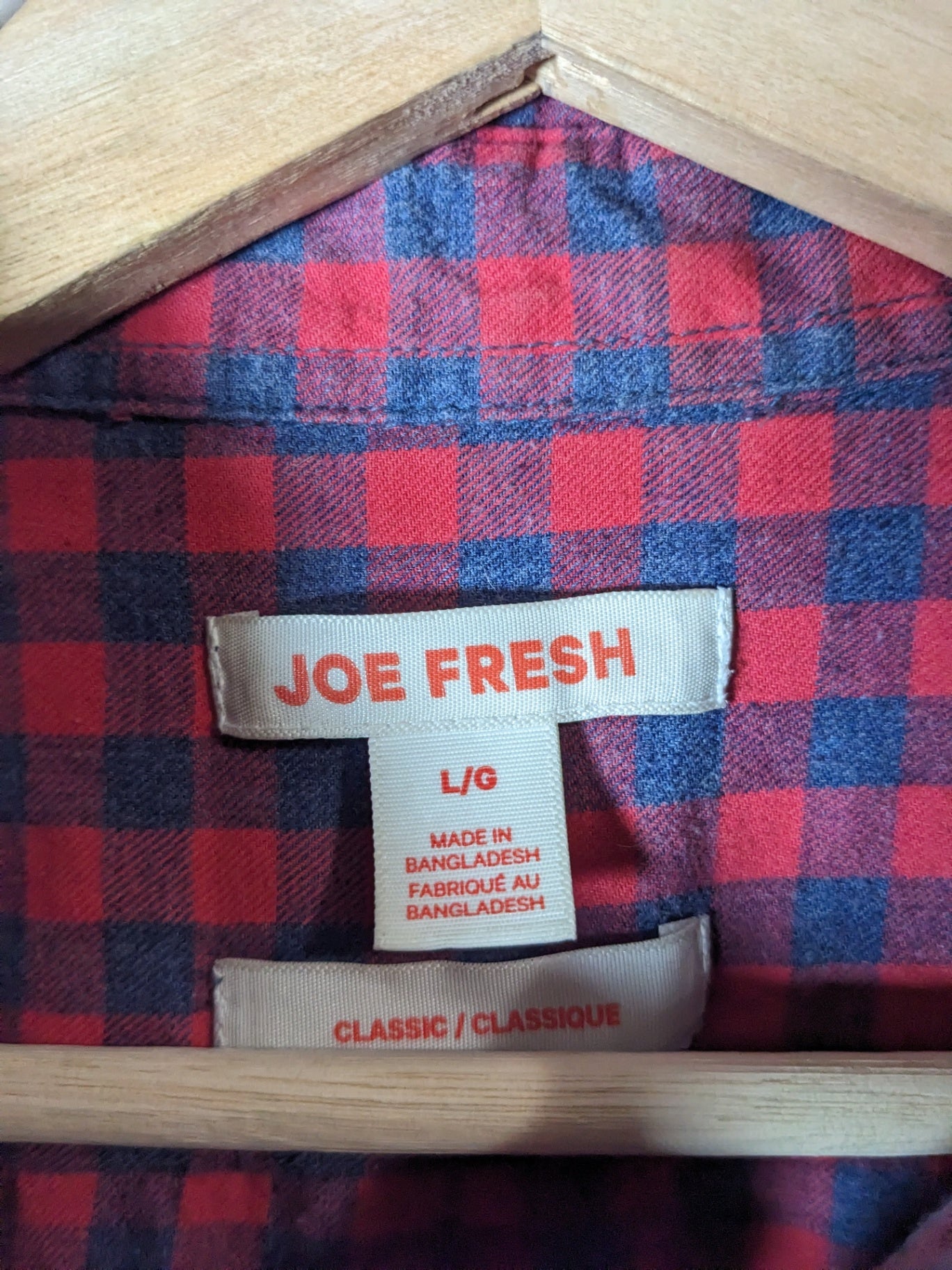Joe fresh flannel classic fit button down - Large