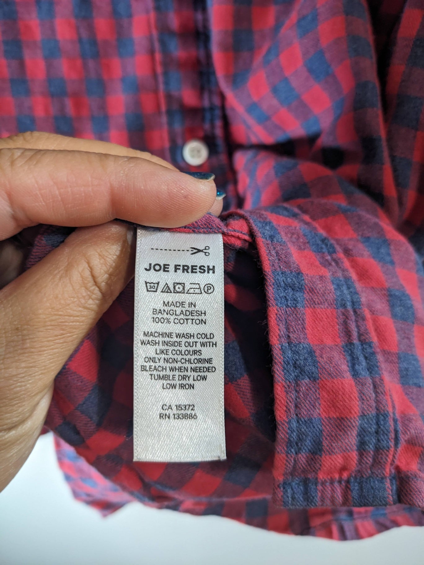 Joe fresh flannel classic fit button down - Large