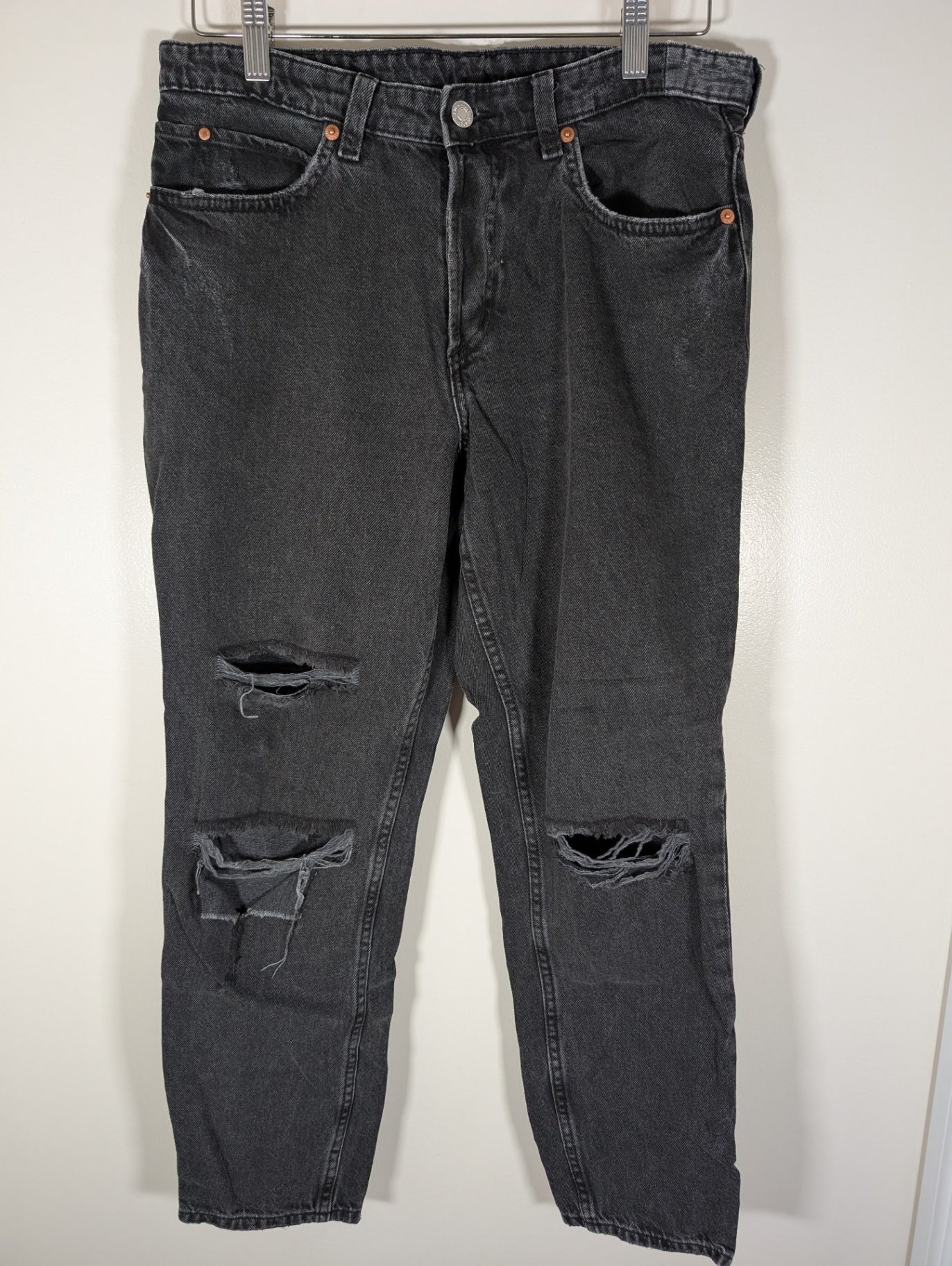 &Denim boyfriend low rise black jeans - SZ 8
