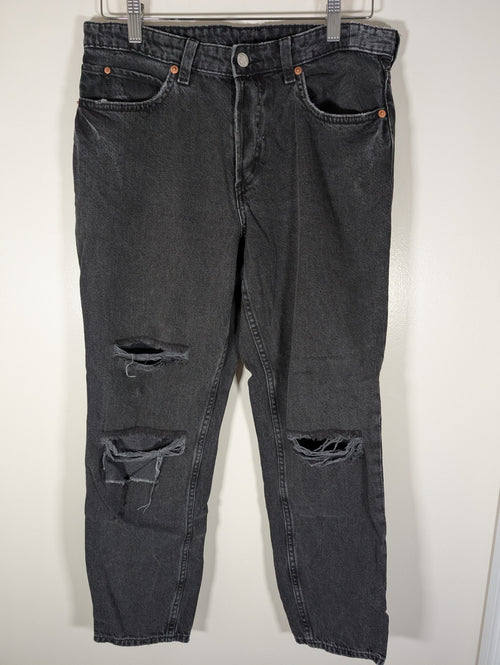 &Denim boyfriend low rise black jeans - SZ 8