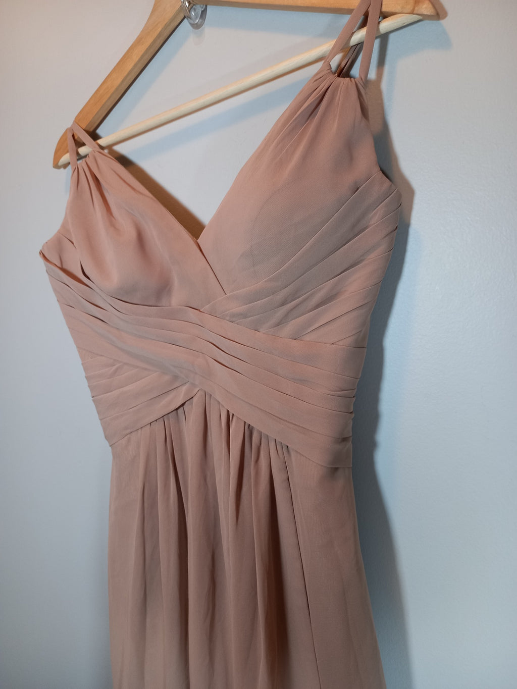NWT Azazie a-line taupe chiffon formal dress- SZ 6