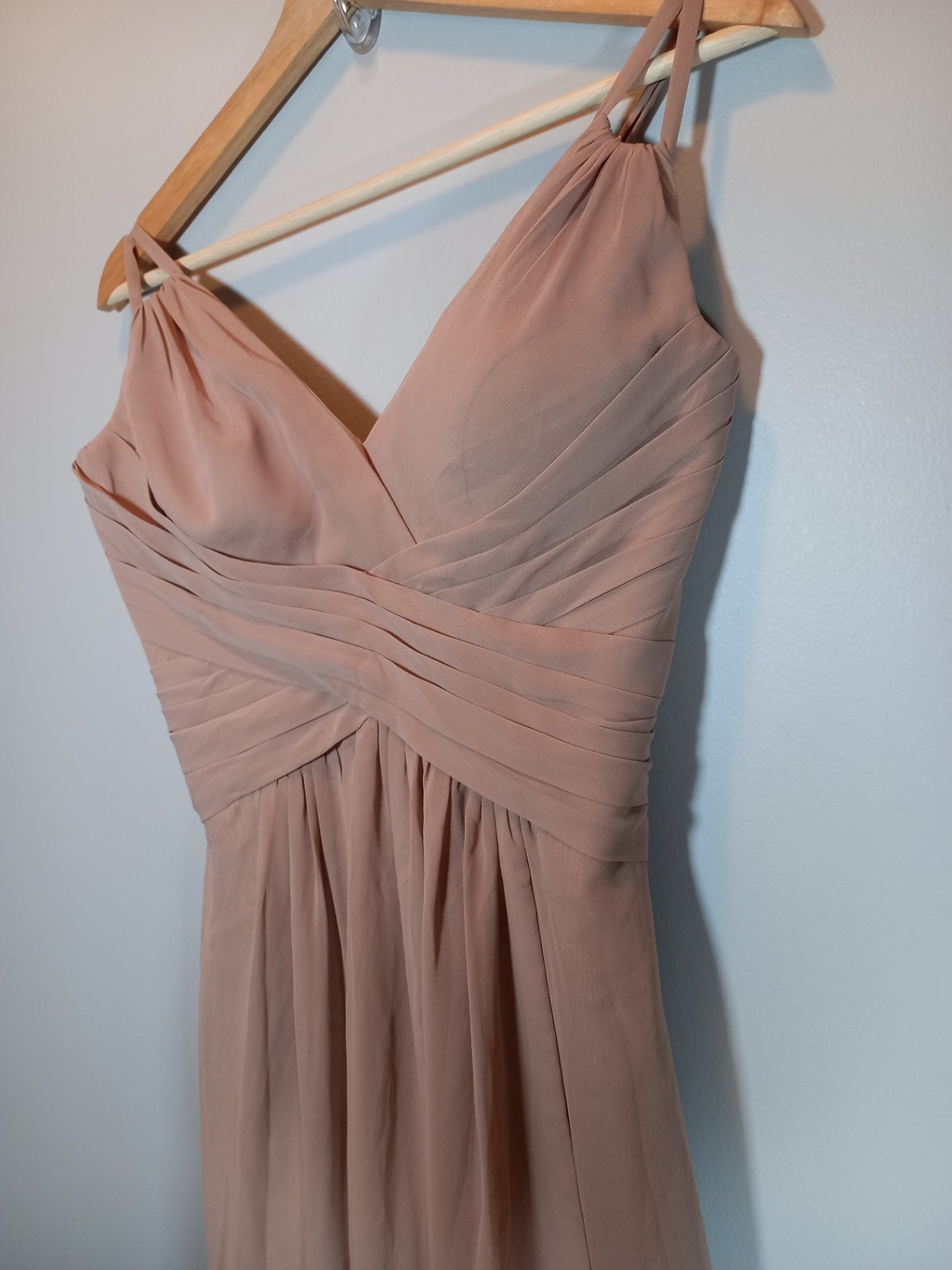 NWT Azazie a-line taupe chiffon formal dress- SZ 6