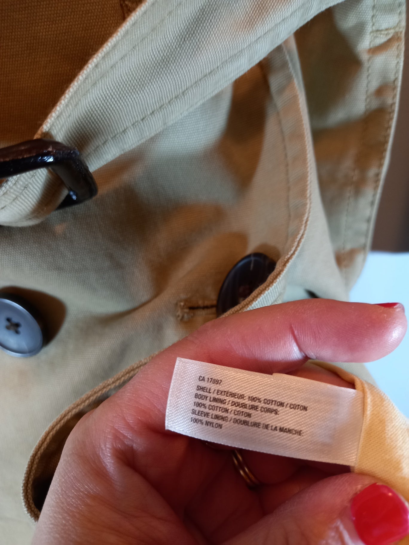 Gap tan trench coat - X-Small (Minor Flaw)