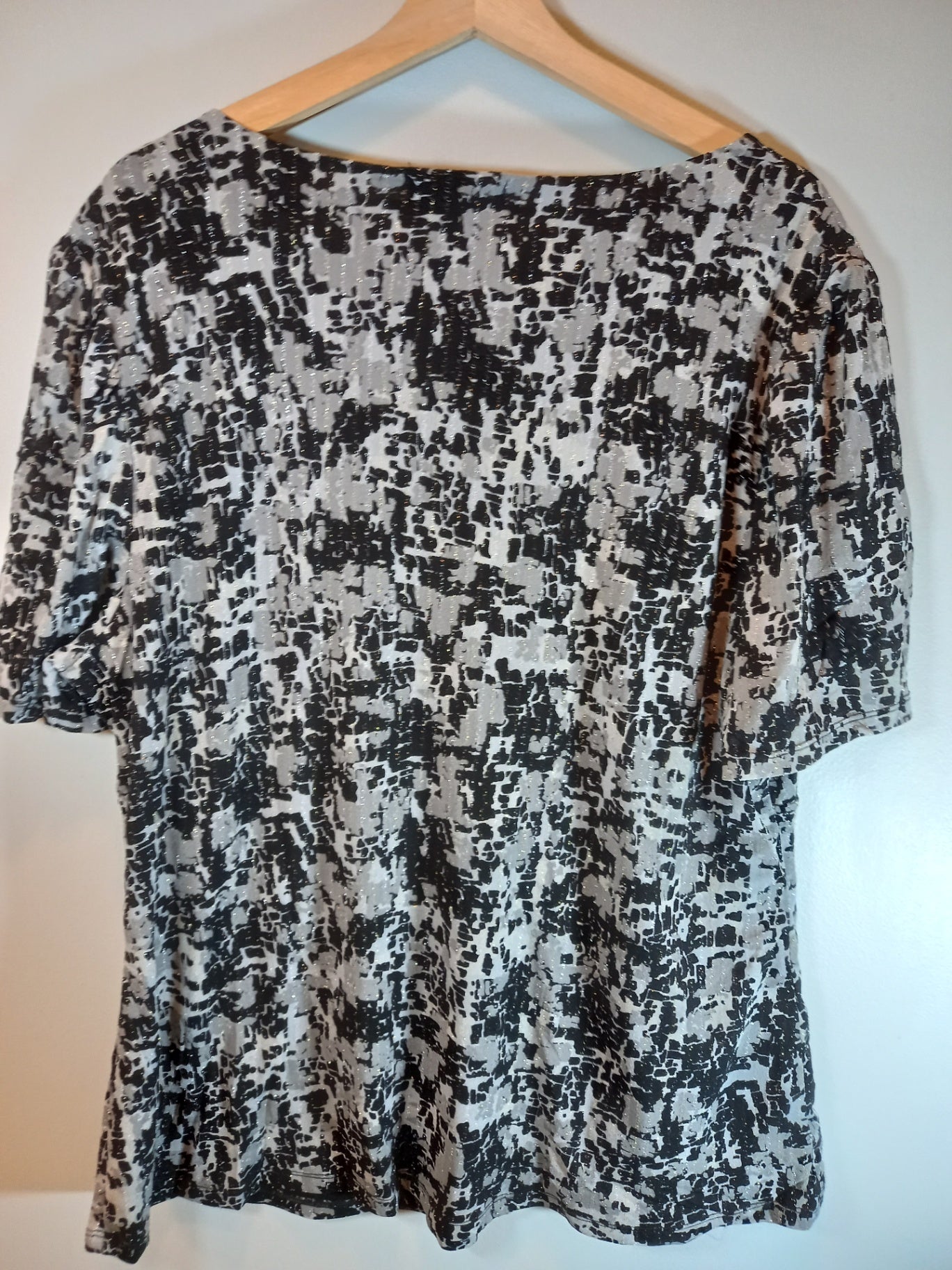Style & Co. Short Sleeve Metallic Blouse 3XL