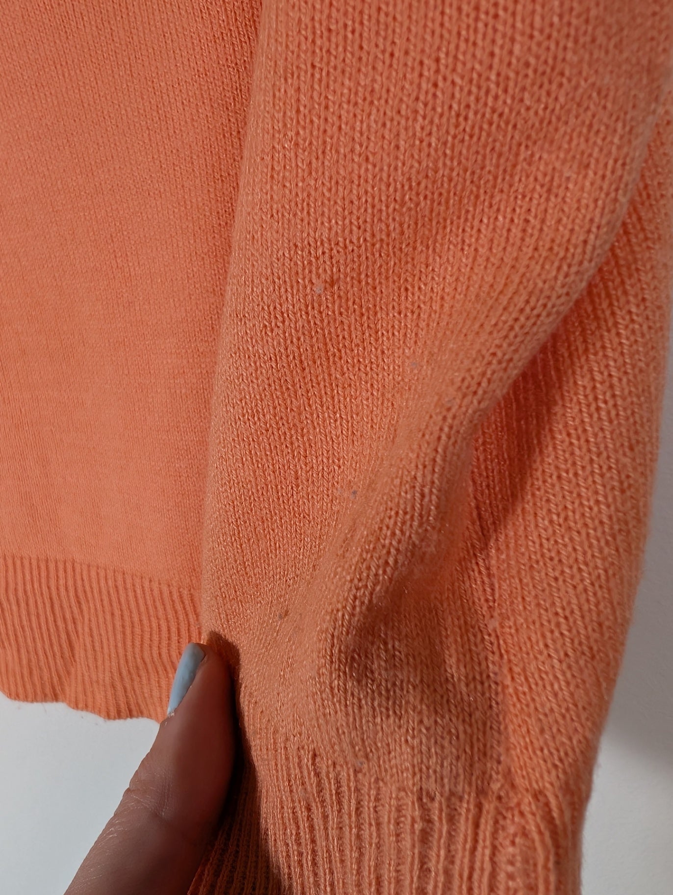 No label orange crop knit blouse - appears small