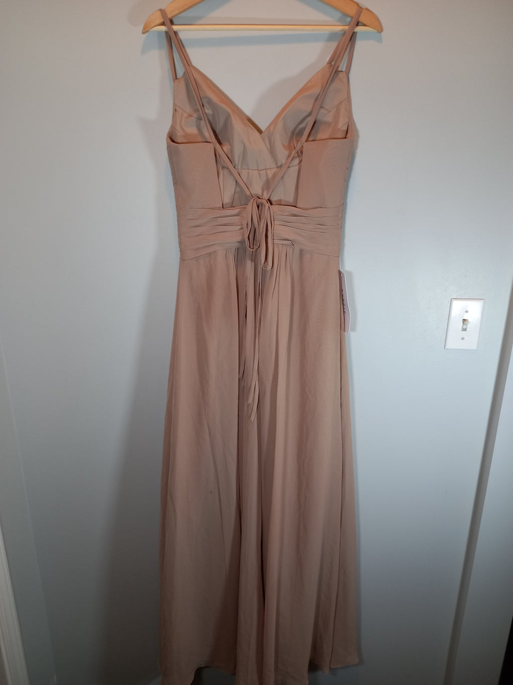 NWT Azazie a-line taupe chiffon formal dress- SZ 6