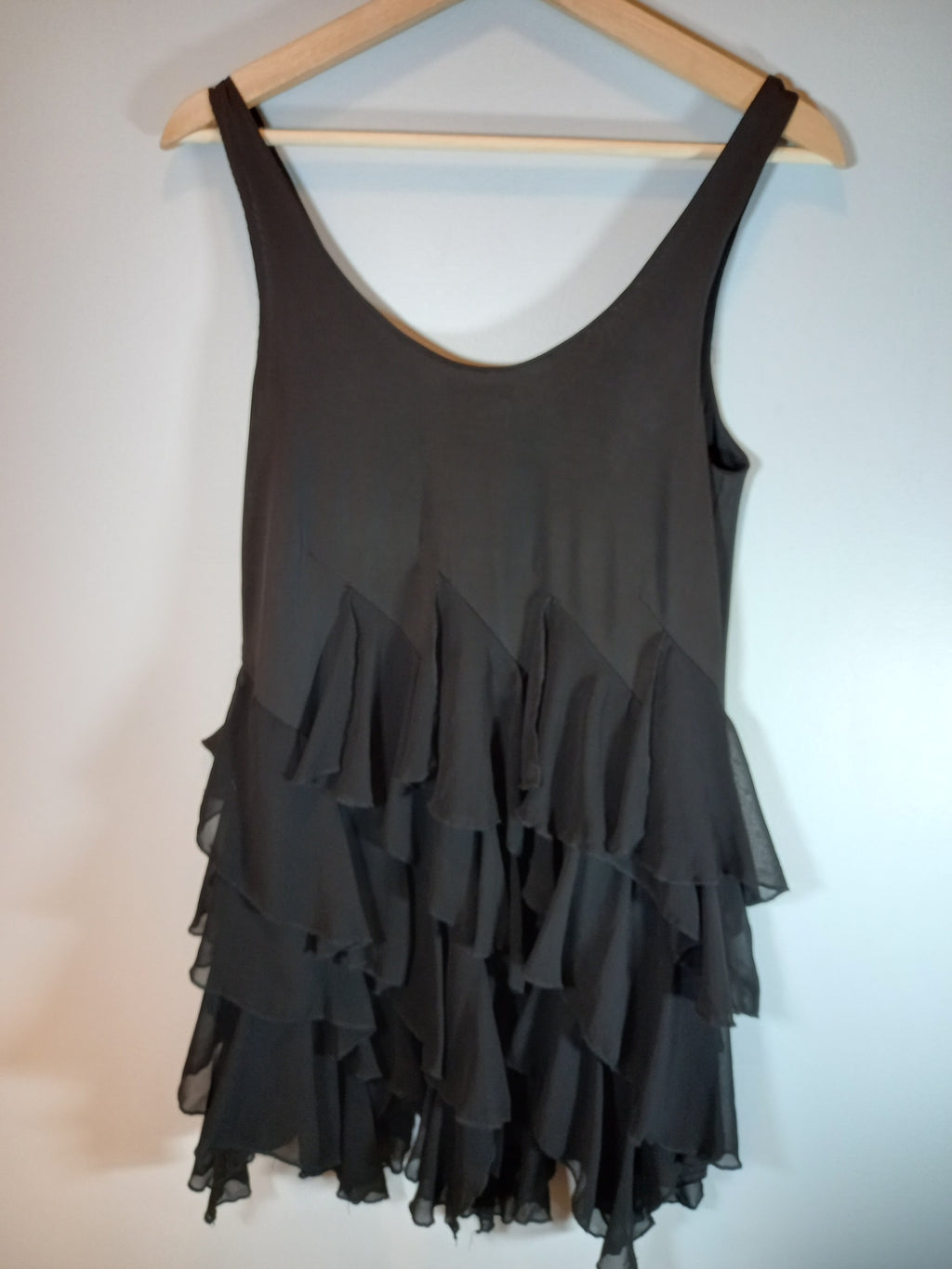 Spicy Sugar black ruffle dress - Small (Minor flaw)