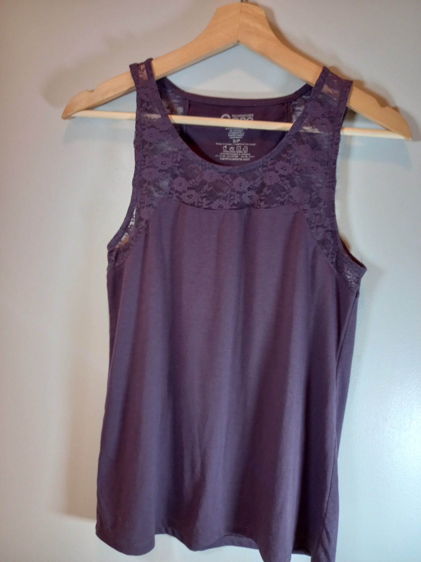 Warehouse One purple lace tank - Small