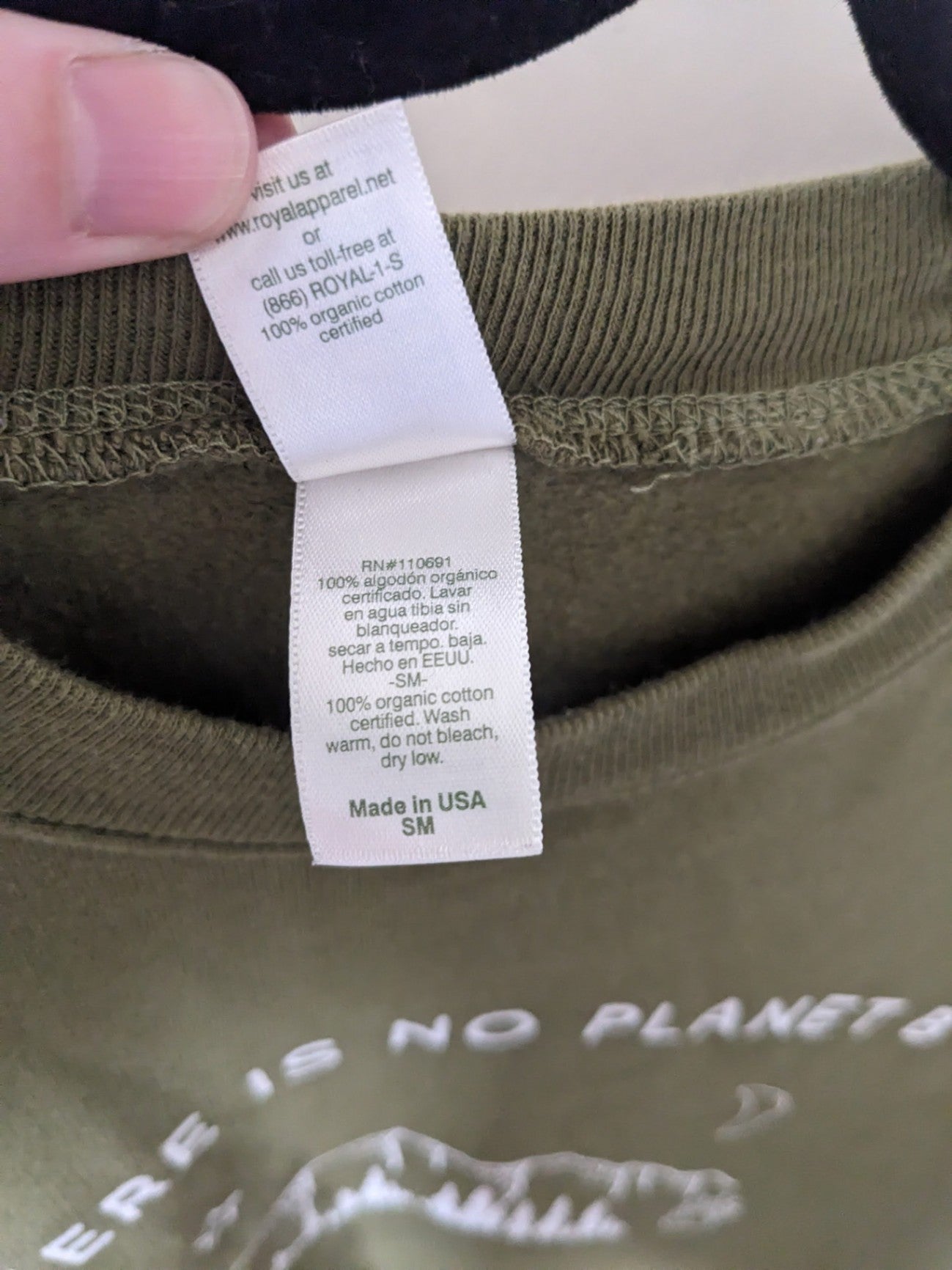 Organic Royal Apparel sweatshirt - Small