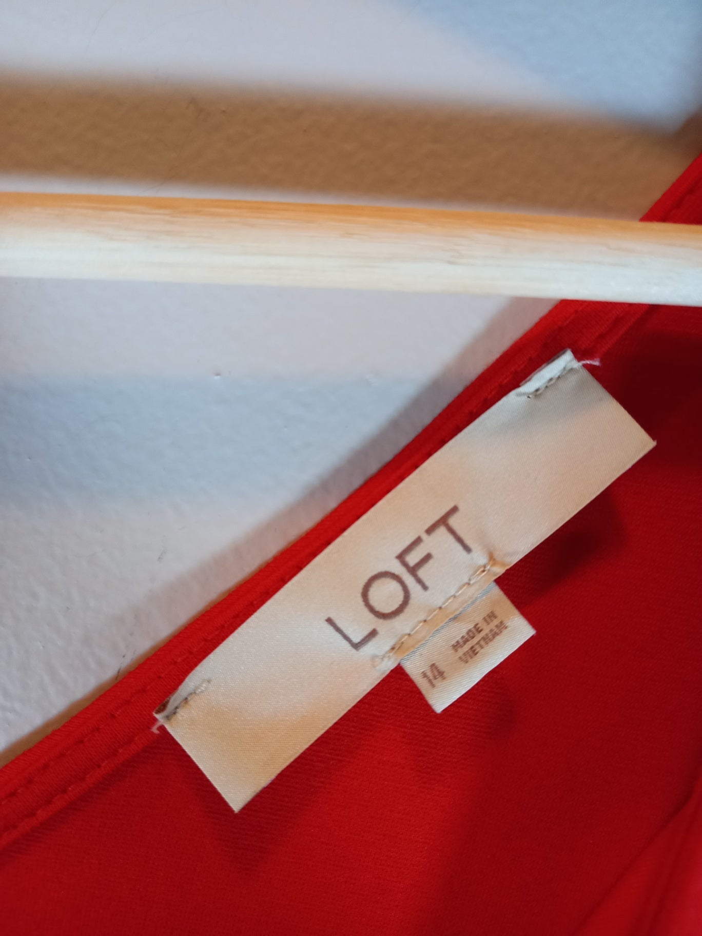 Loft Red Ponte Flounce Flair Dress - SZ 14