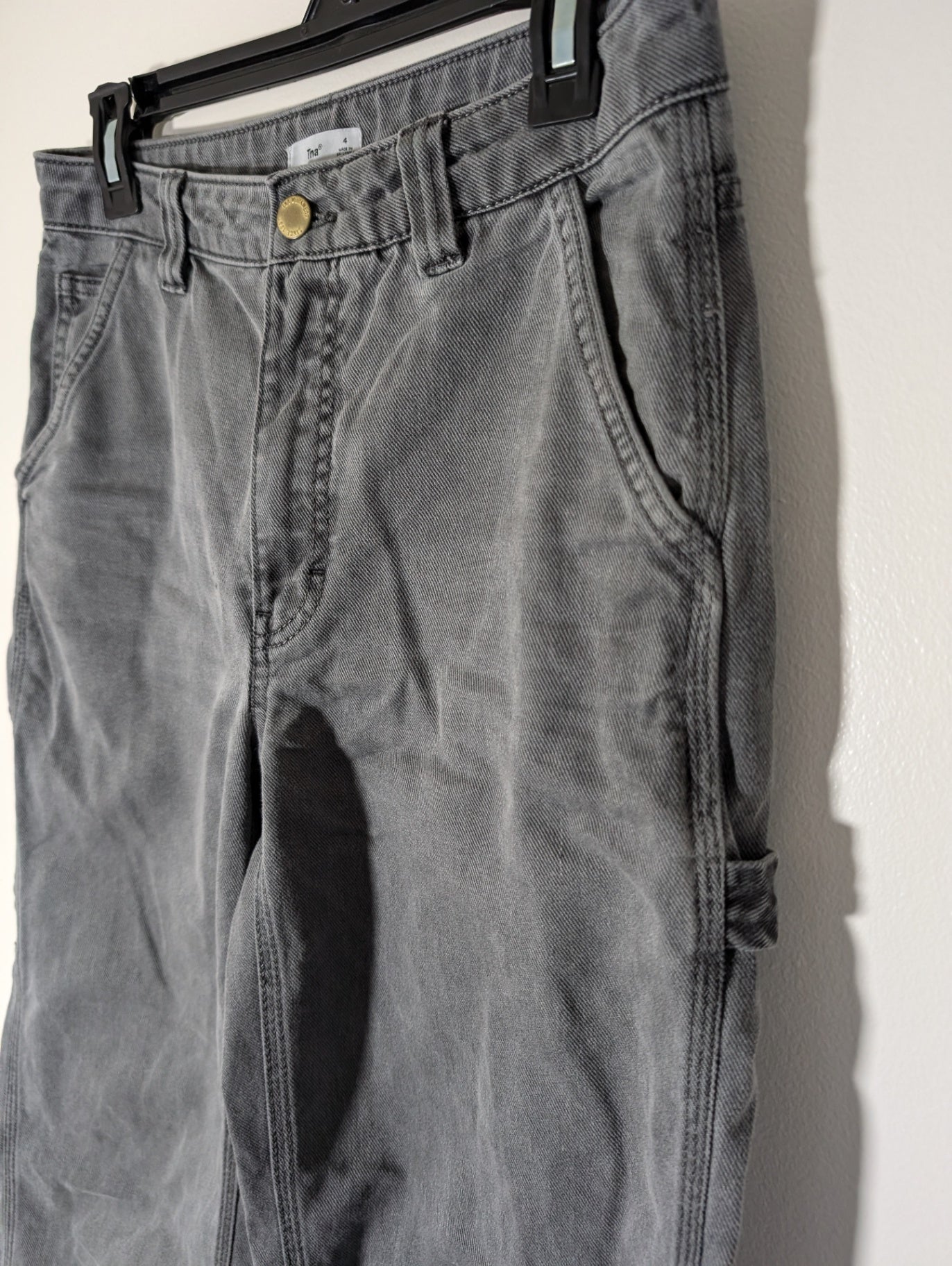 TNA grey greenwich carpenter pants - SZ 4 (Minor Flaw)