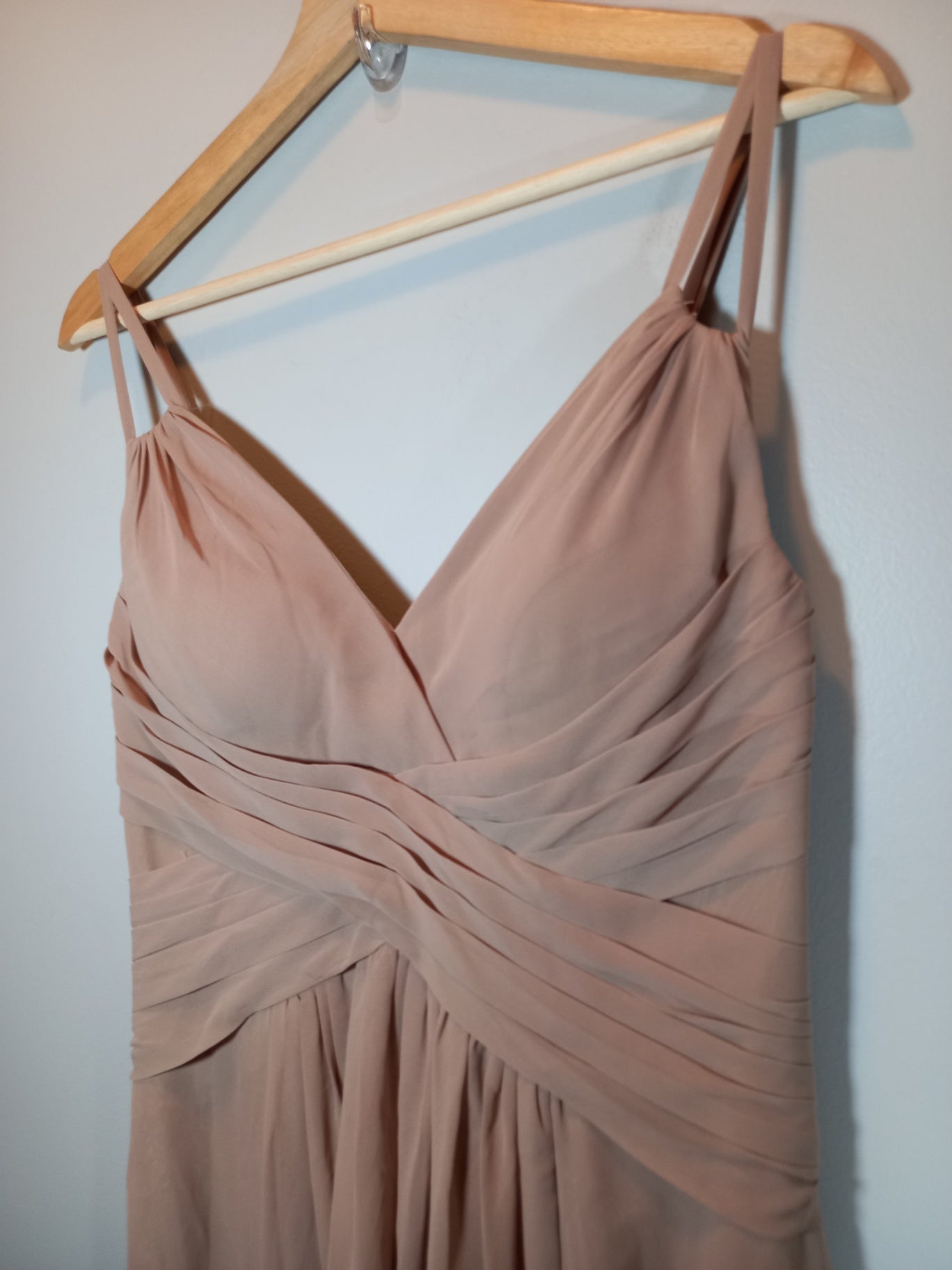 NWT Azazie a-line taupe chiffon formal dress- SZ 6
