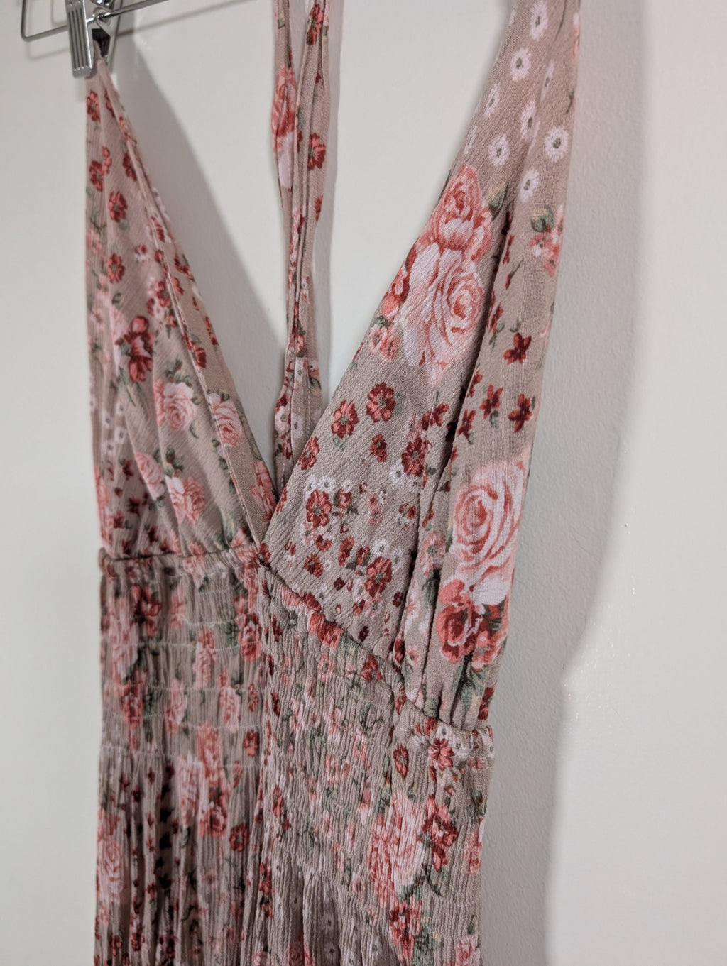 No label floral halter dress - appears medium