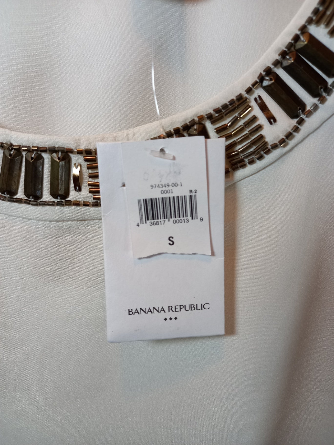 NWT Banana Republic White Sleeveless Blouse Sz S