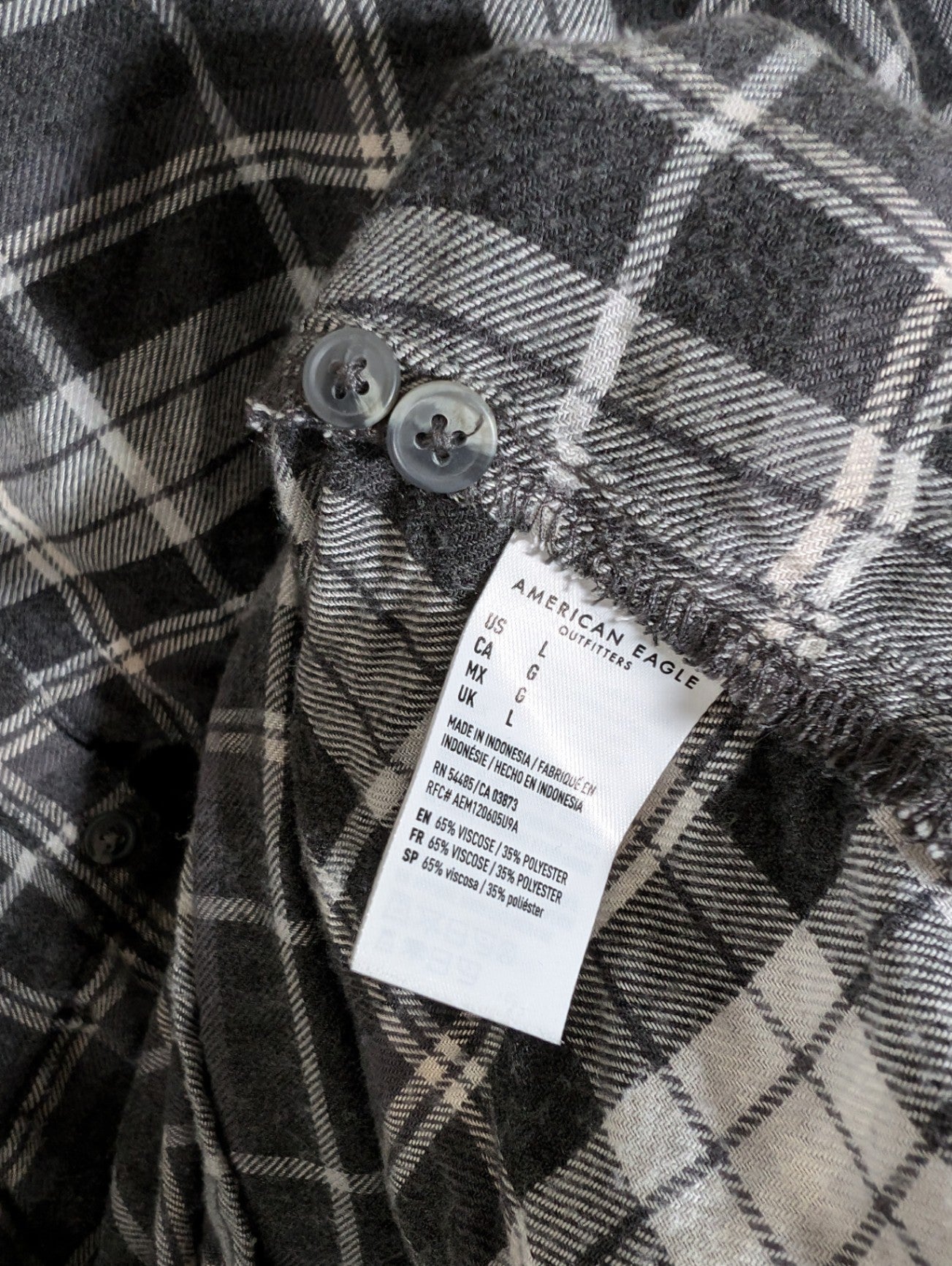 American Eagle Ahh-Mazingly Soft Plaid Long-Sleeve - Large