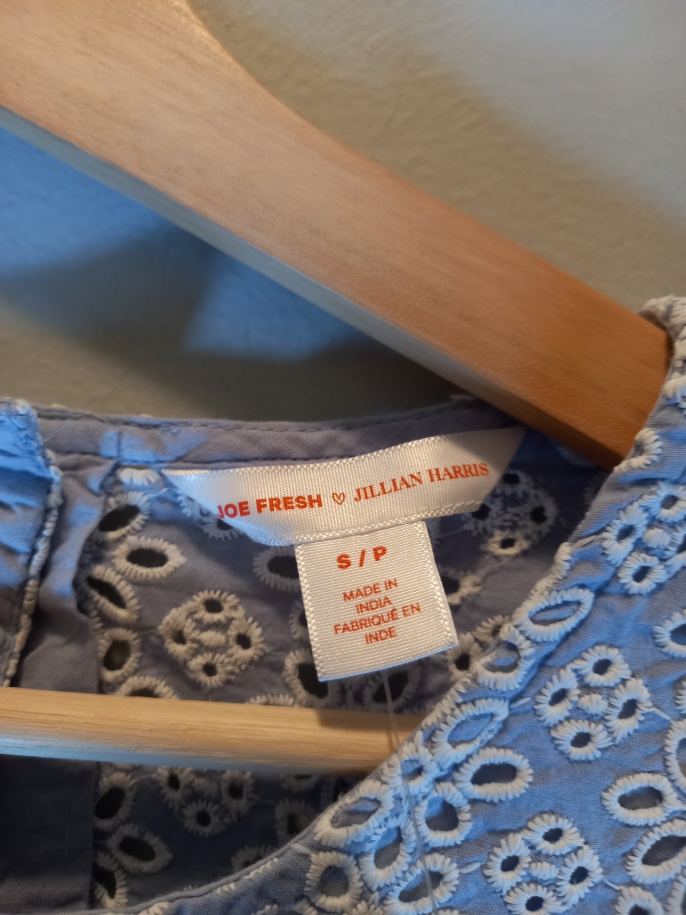 NWT Joe Fresh Blue & White Blouse Sz S