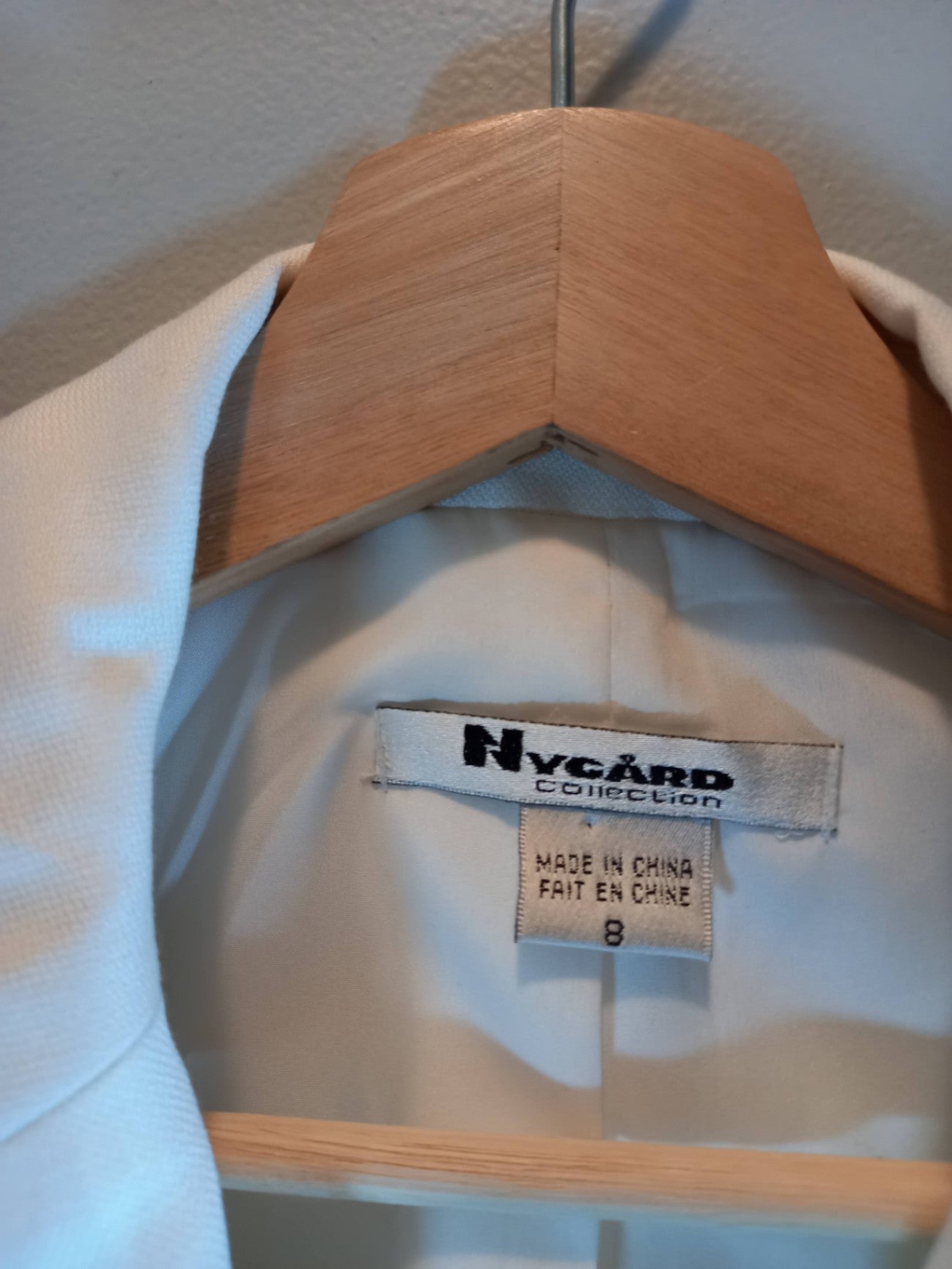 NWT Bianca Nygard White & Gold Linen Blazer Sz 8
