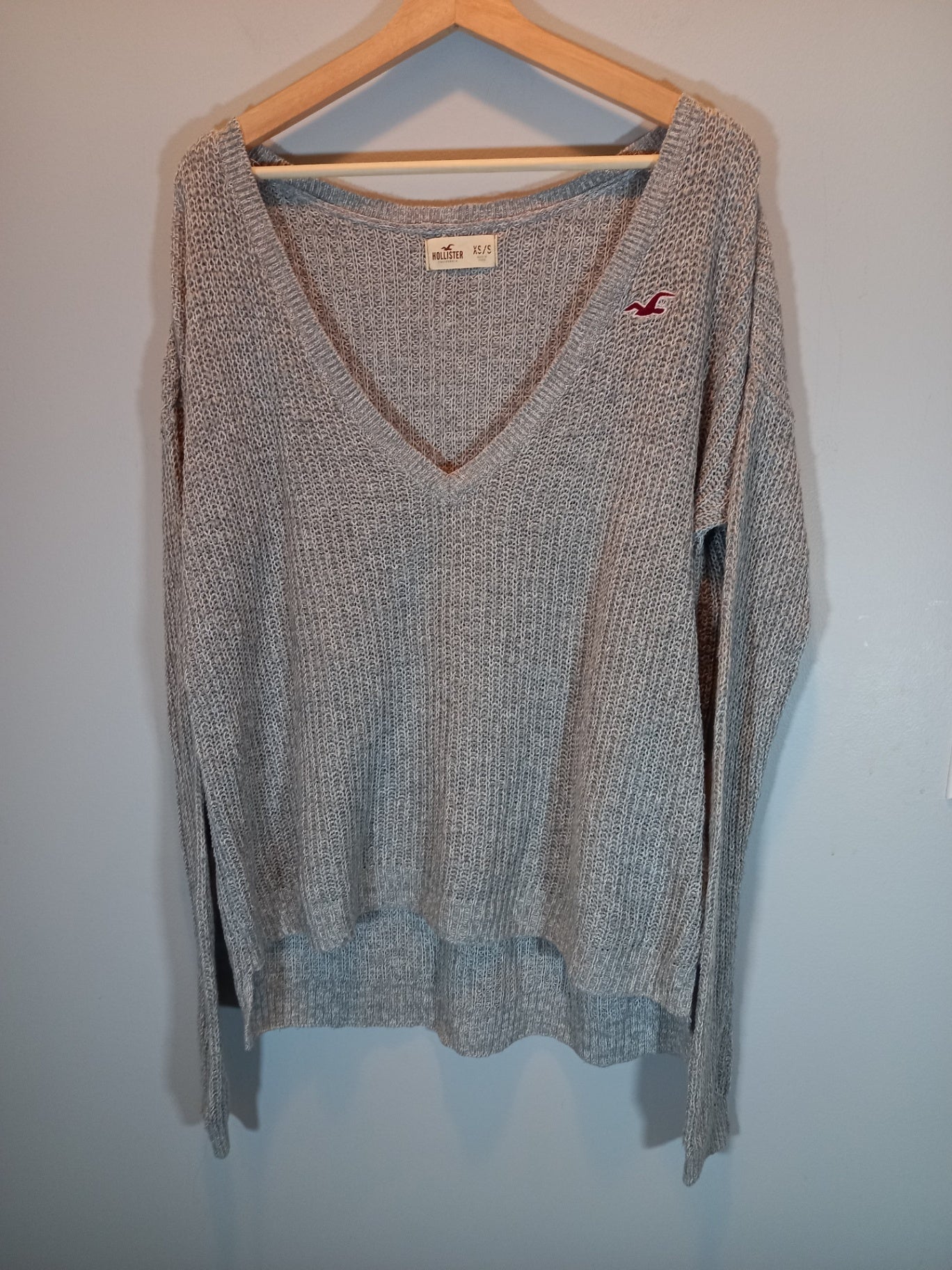 Hollister Grey Knit Sweater Sz XS/S