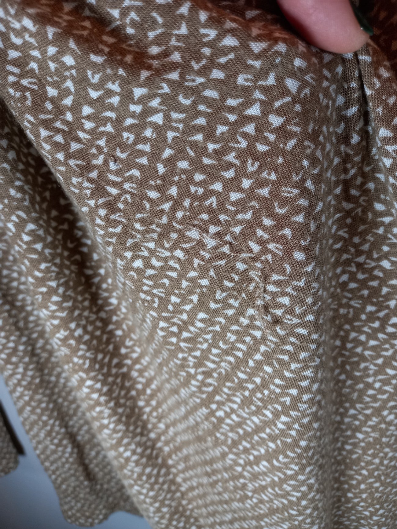 Banana Republic Tan & White Long Sleeve Sz S