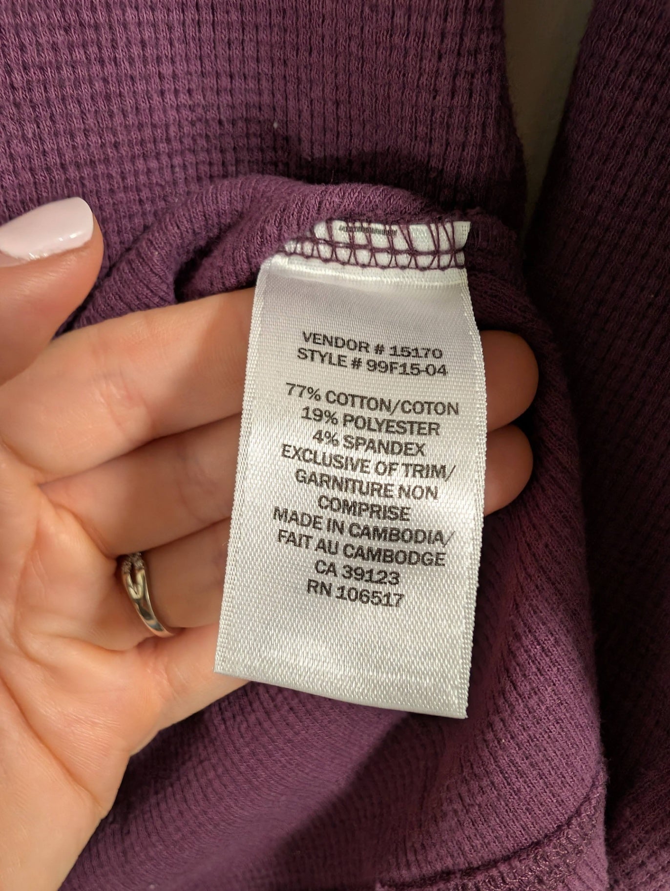 Northern Reflections Purple Ribbed Long-sleeve - XS