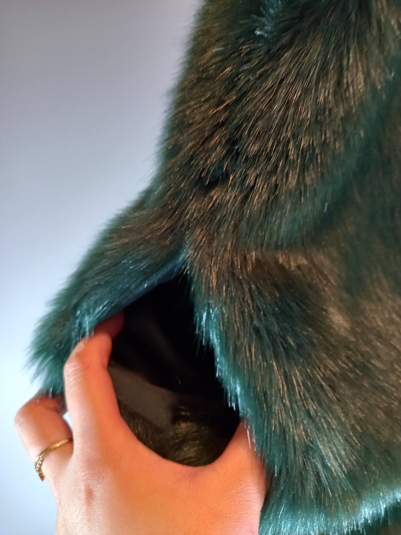 Top Shop Green Faux Fur Vest Sz 4