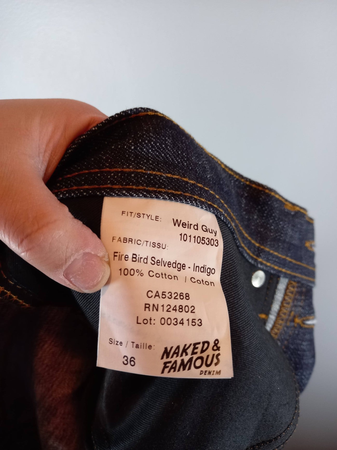 NWT Men's Naked & Famous Jeans Sz 36