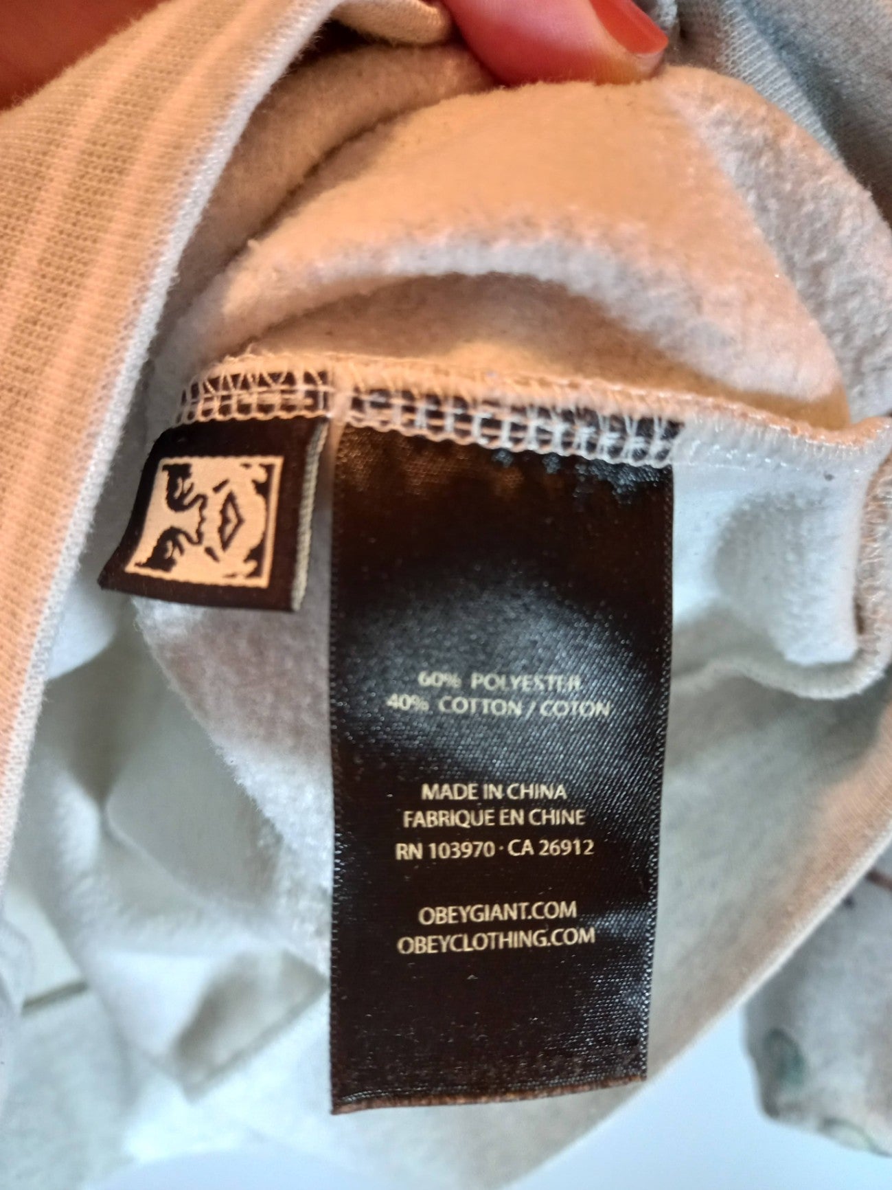 Obey Floral Grey Hoodie Sz S