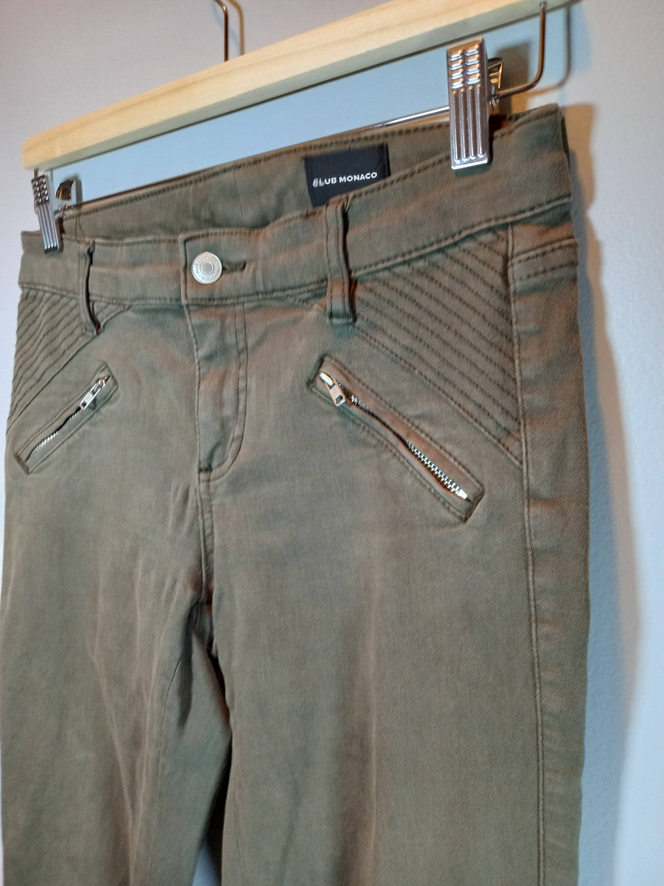 Club Monaco Olive Pants Sz 2