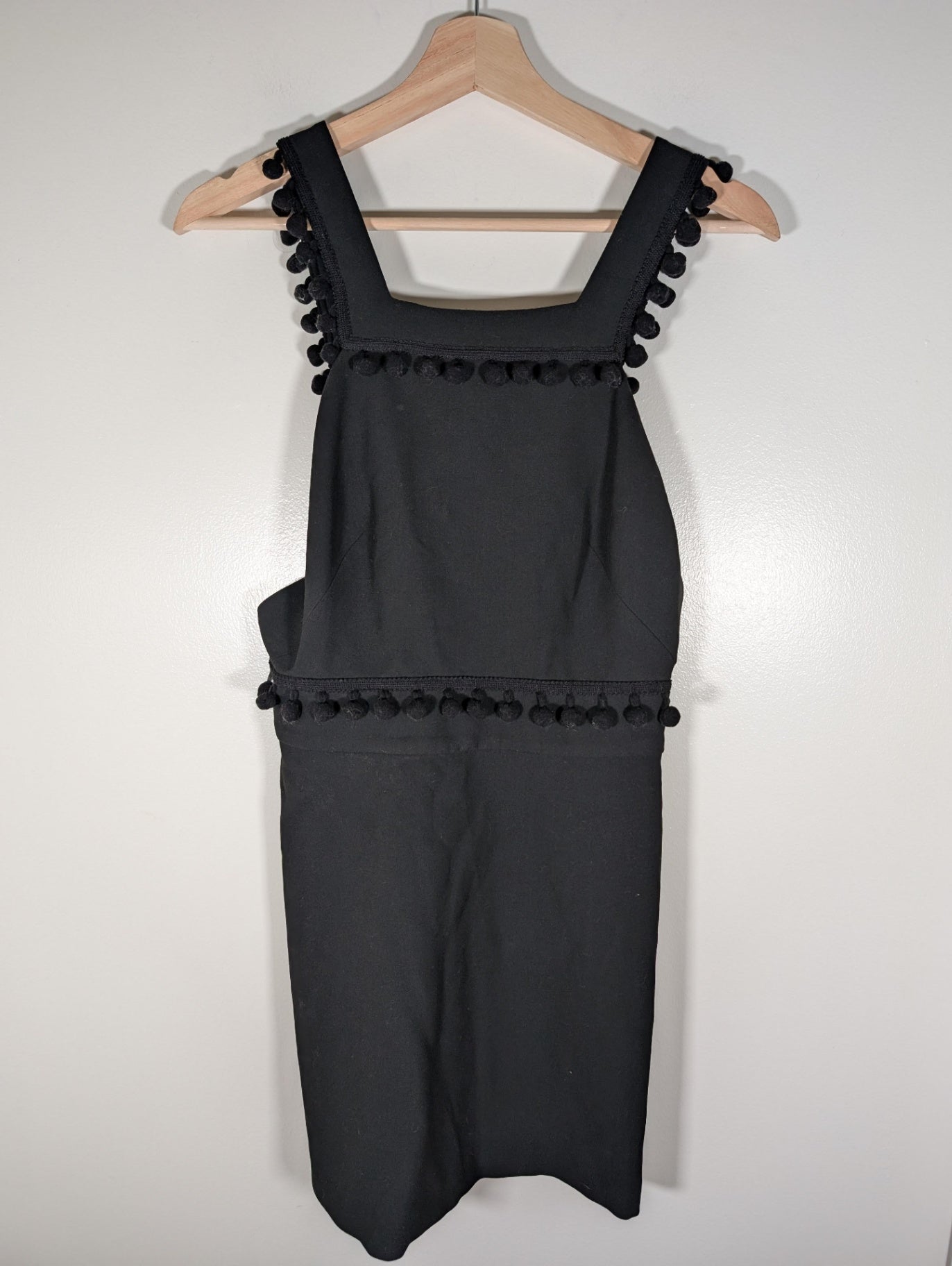 Zara black pom pom dress - x-small