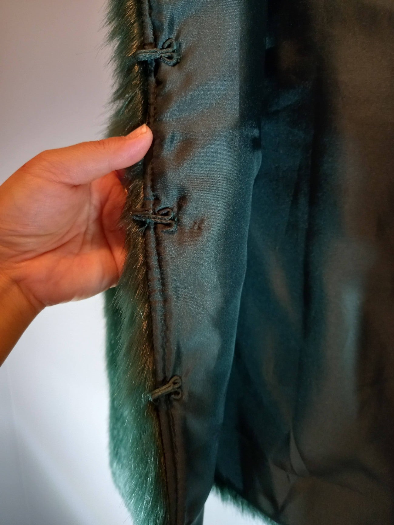 Top Shop Green Faux Fur Vest Sz 4