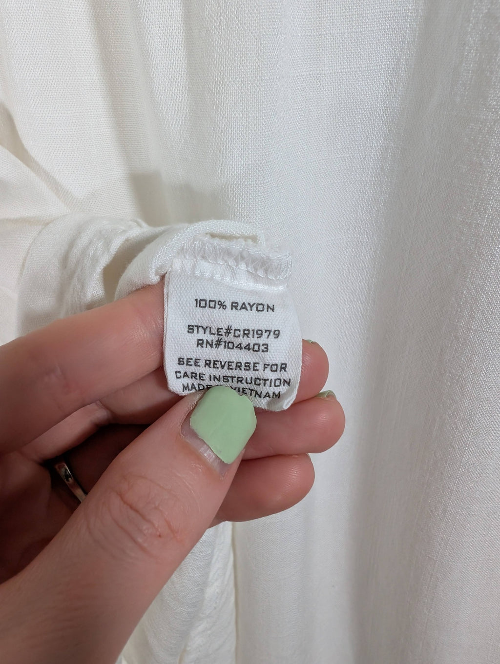 No label white ruffle blouse - appears small