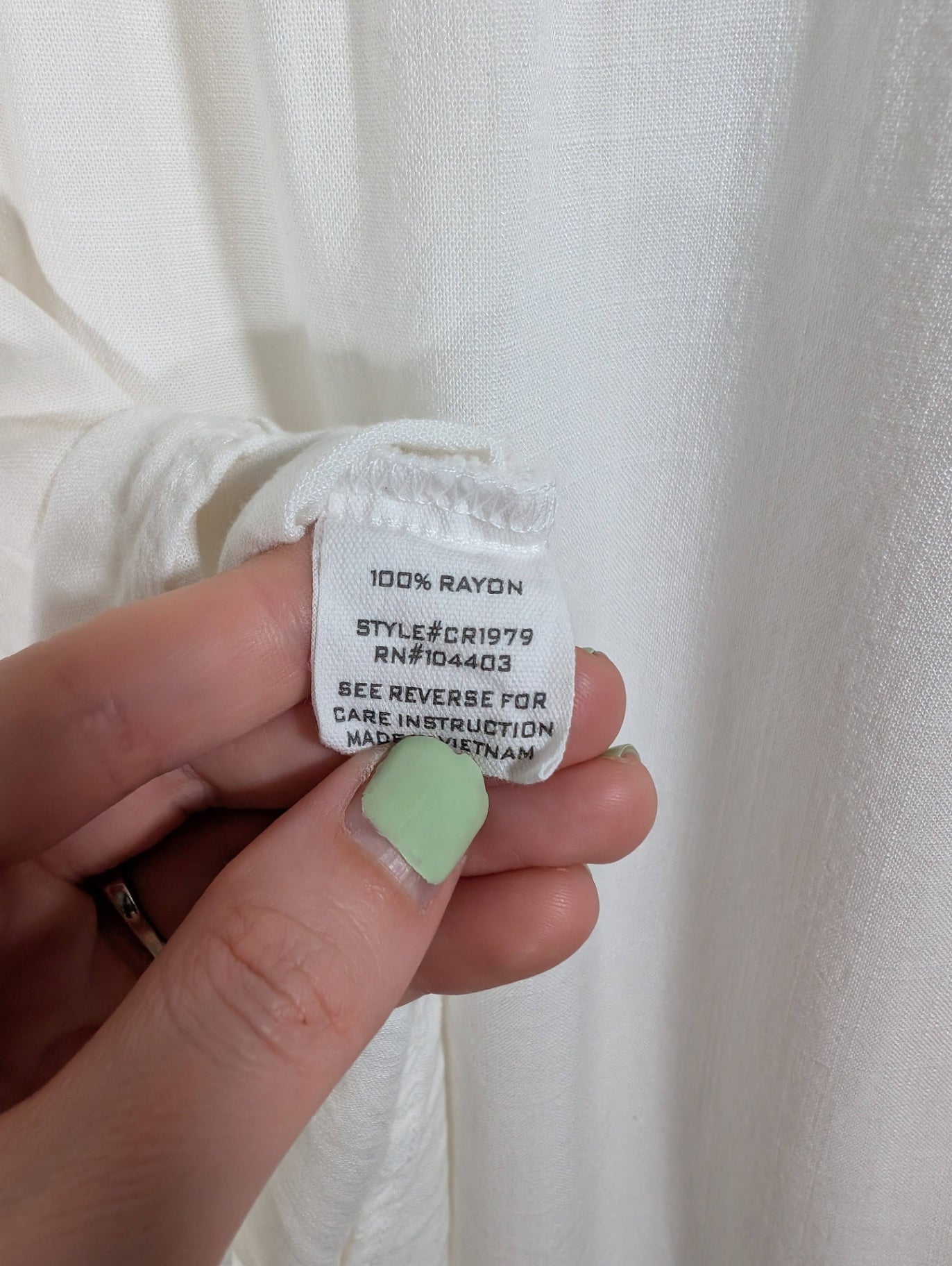 No label white ruffle blouse - appears small