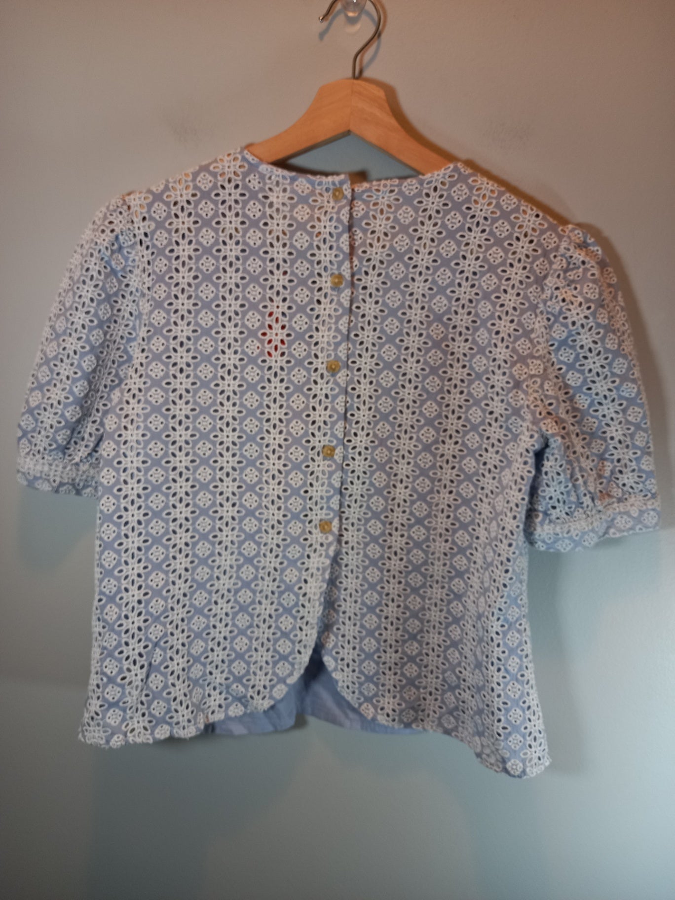 NWT Joe Fresh Blue & White Blouse Sz S