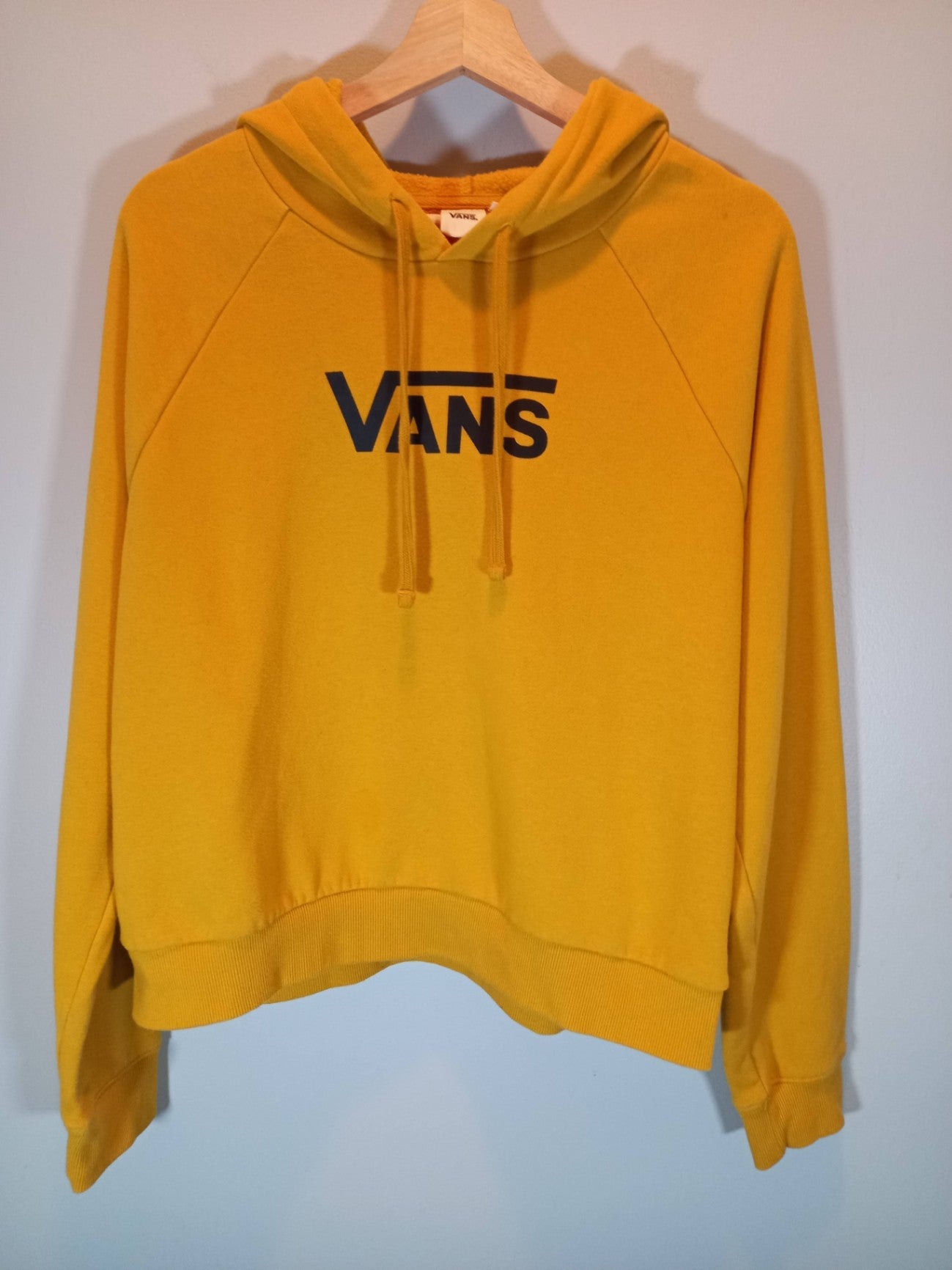 Vans Mustard Yellow Crop Hoodie Sz L