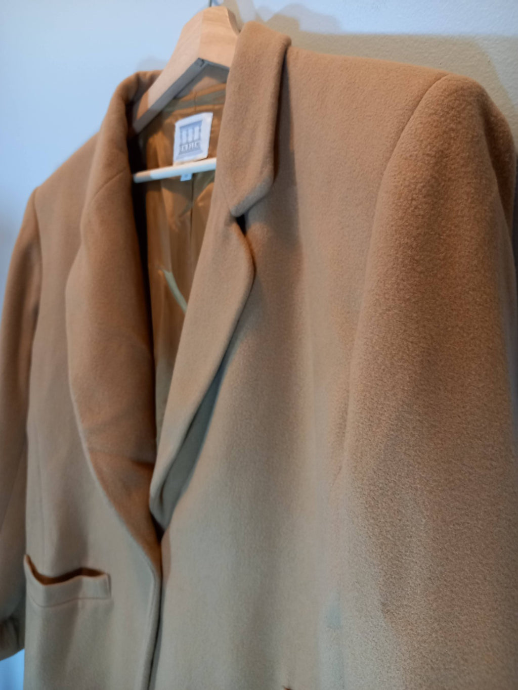 Emblem Camel Wool Cashmere Coat Sz 13