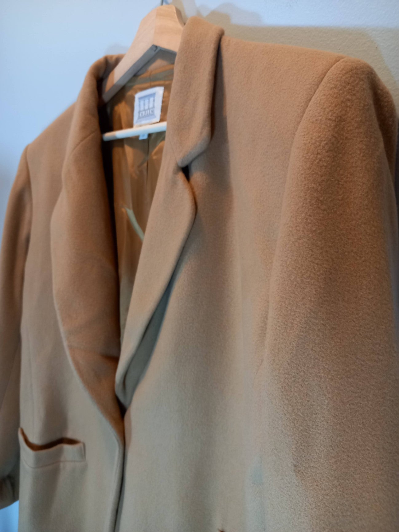 Emblem Camel Wool Cashmere Coat Sz 13