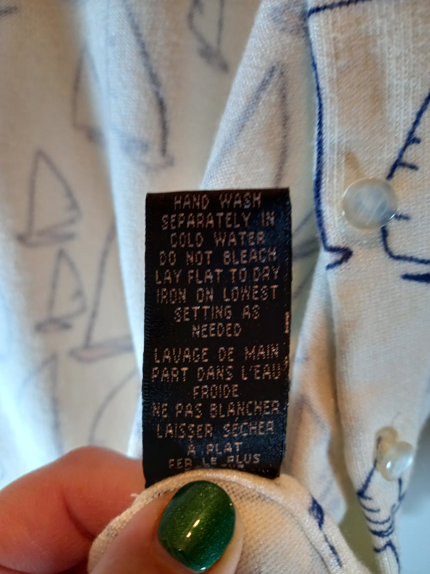 White Cardigan with Boats Sz S