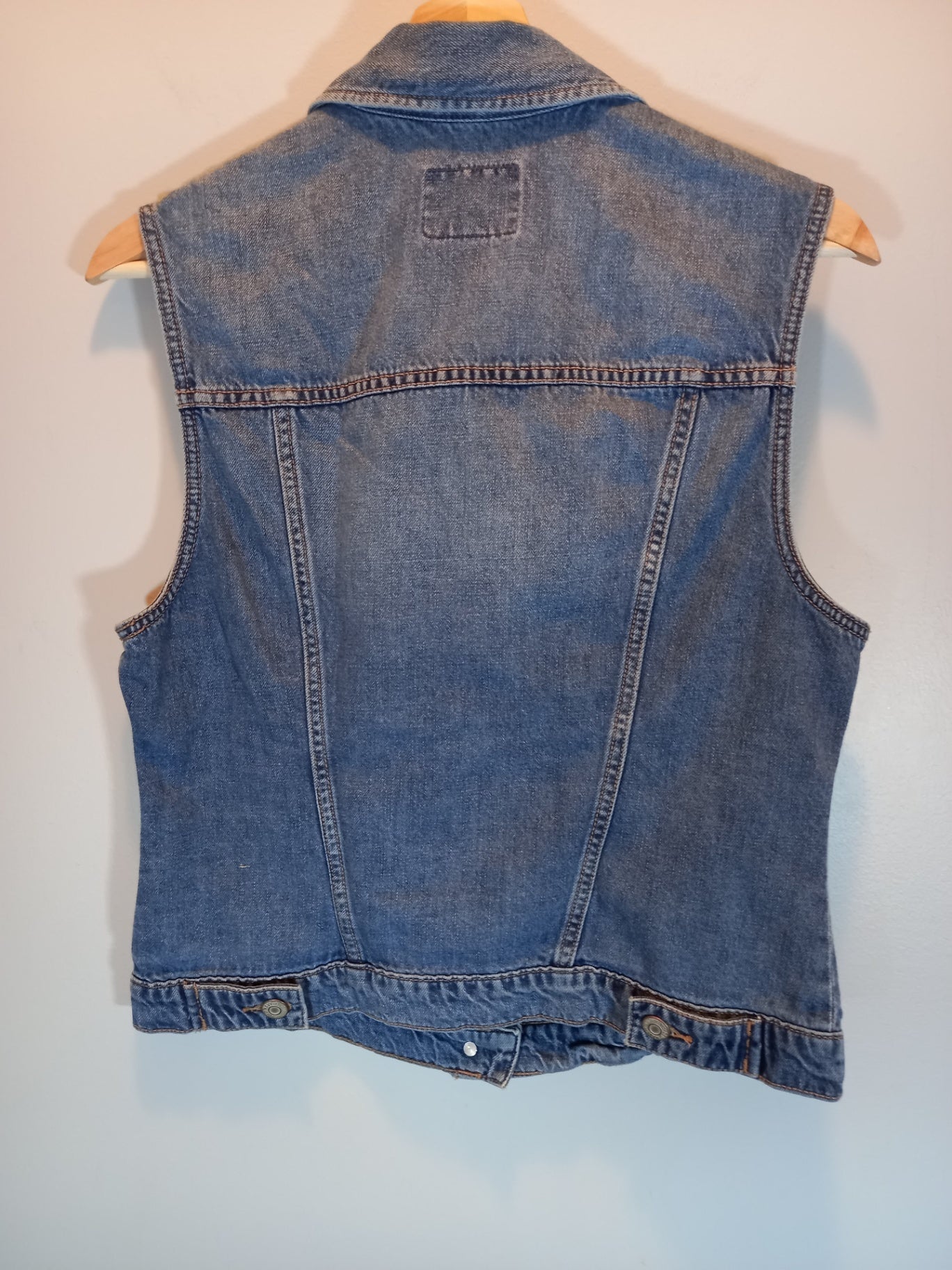 Old Navy Jean Distressed Vest Sz M