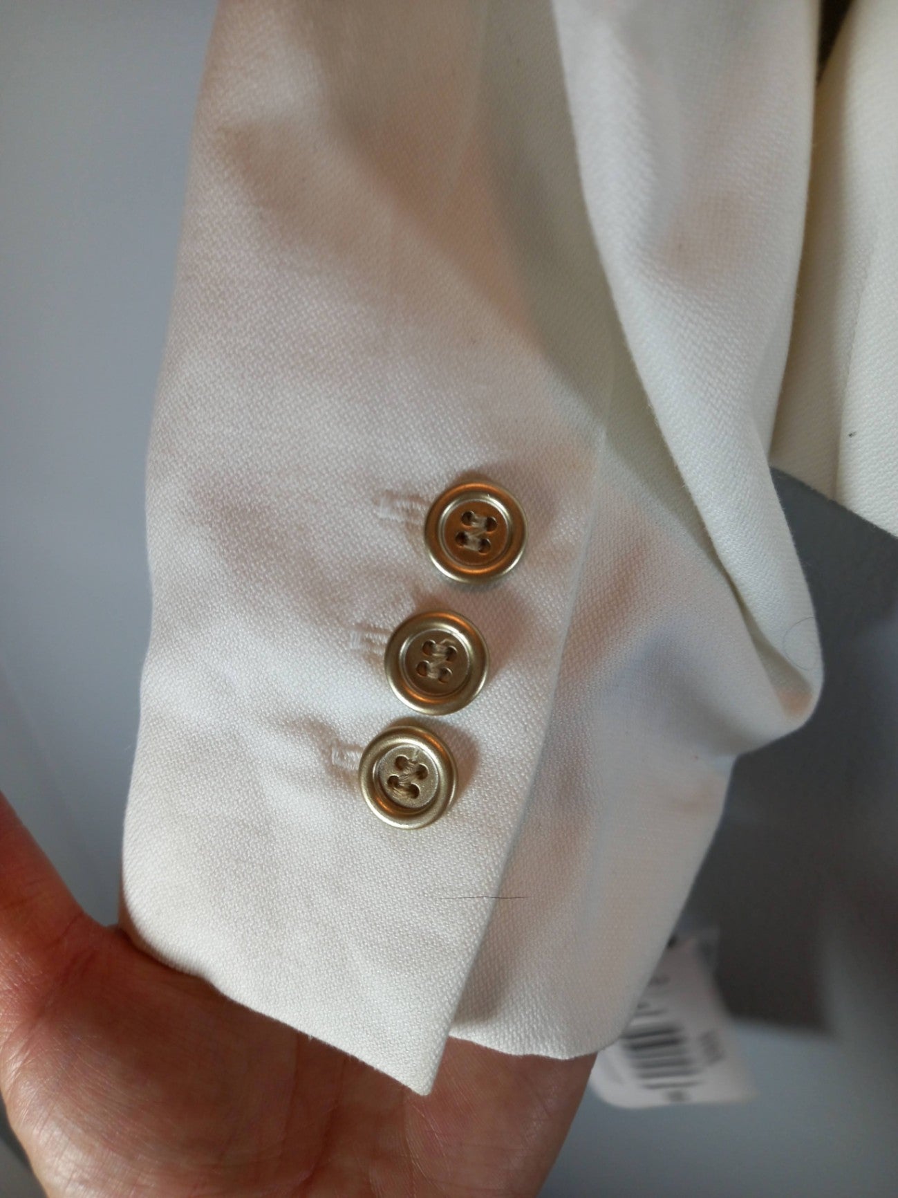 NWT Bianca Nygard White & Gold Linen Blazer Sz 8