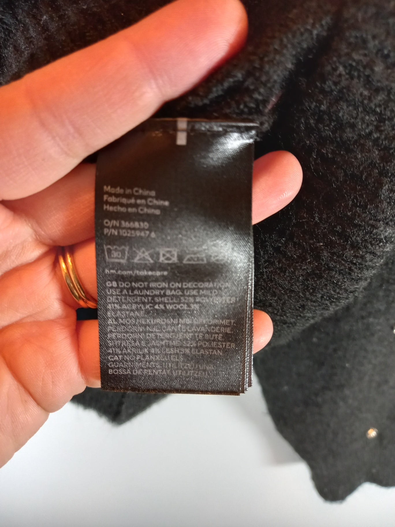 H&M Black Mock Neck Sweater Sz M