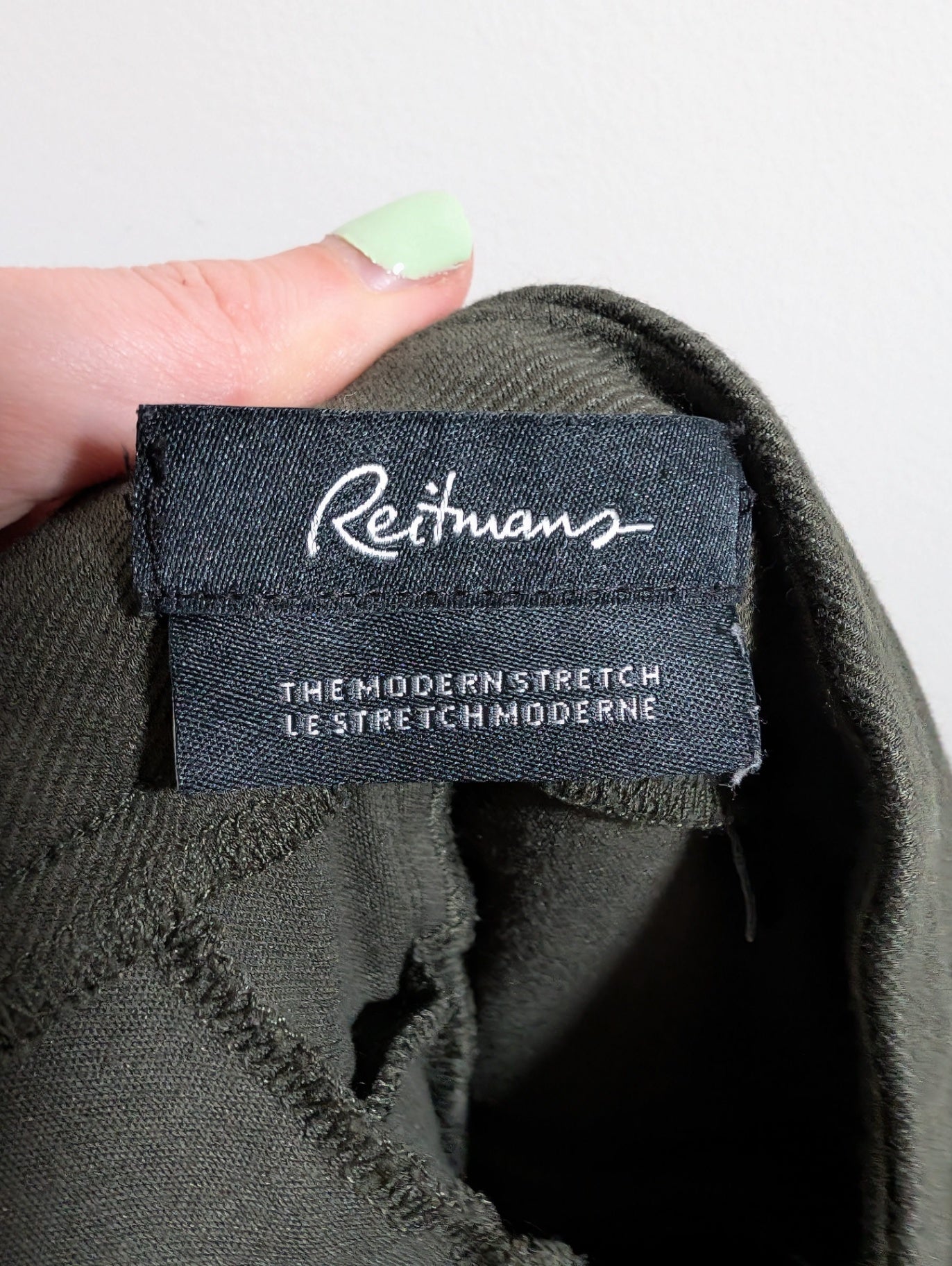 Reitmans The Modern Stretch Green Pant - SZ 6 Regular