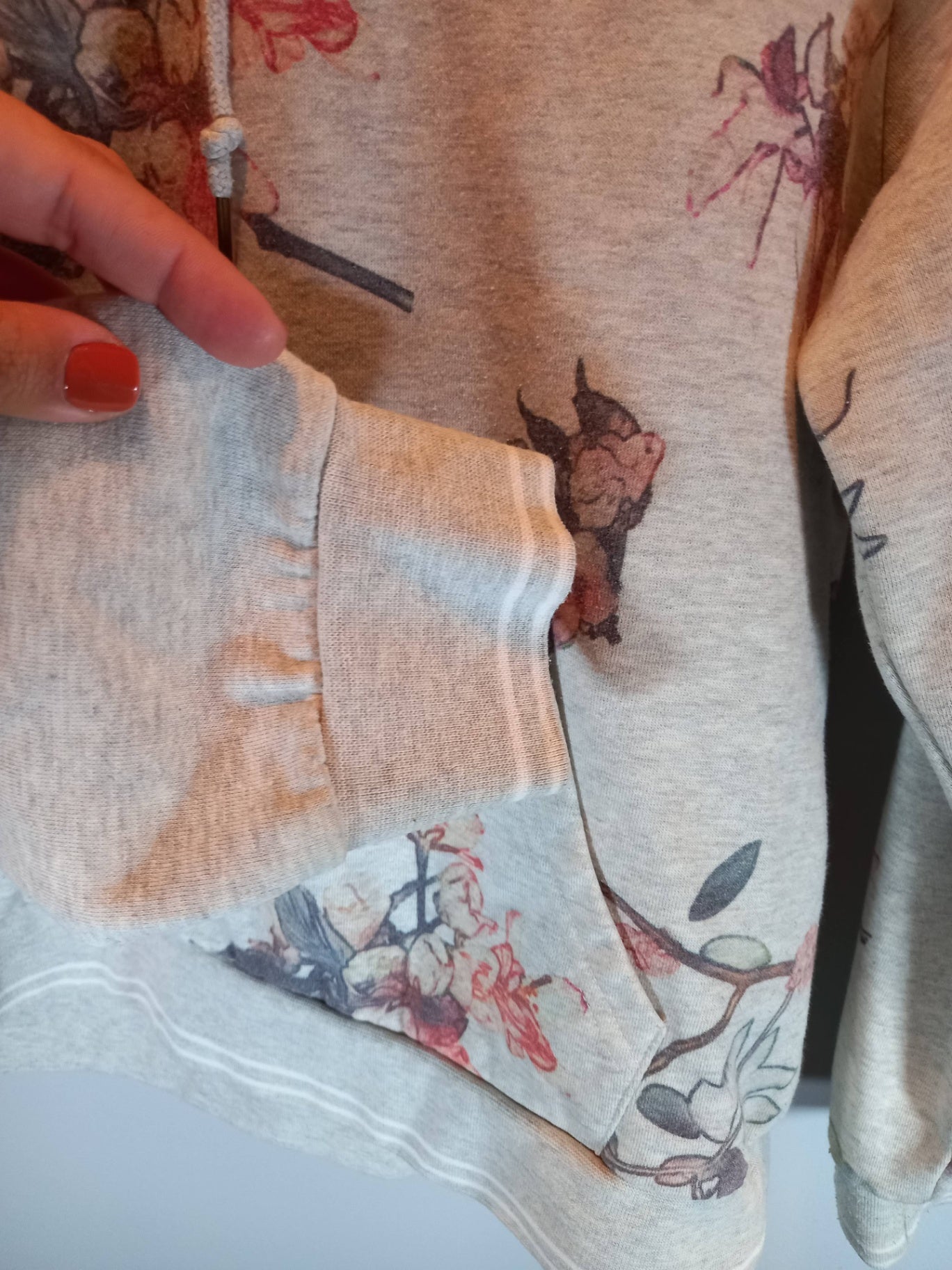 Obey Floral Grey Hoodie Sz S