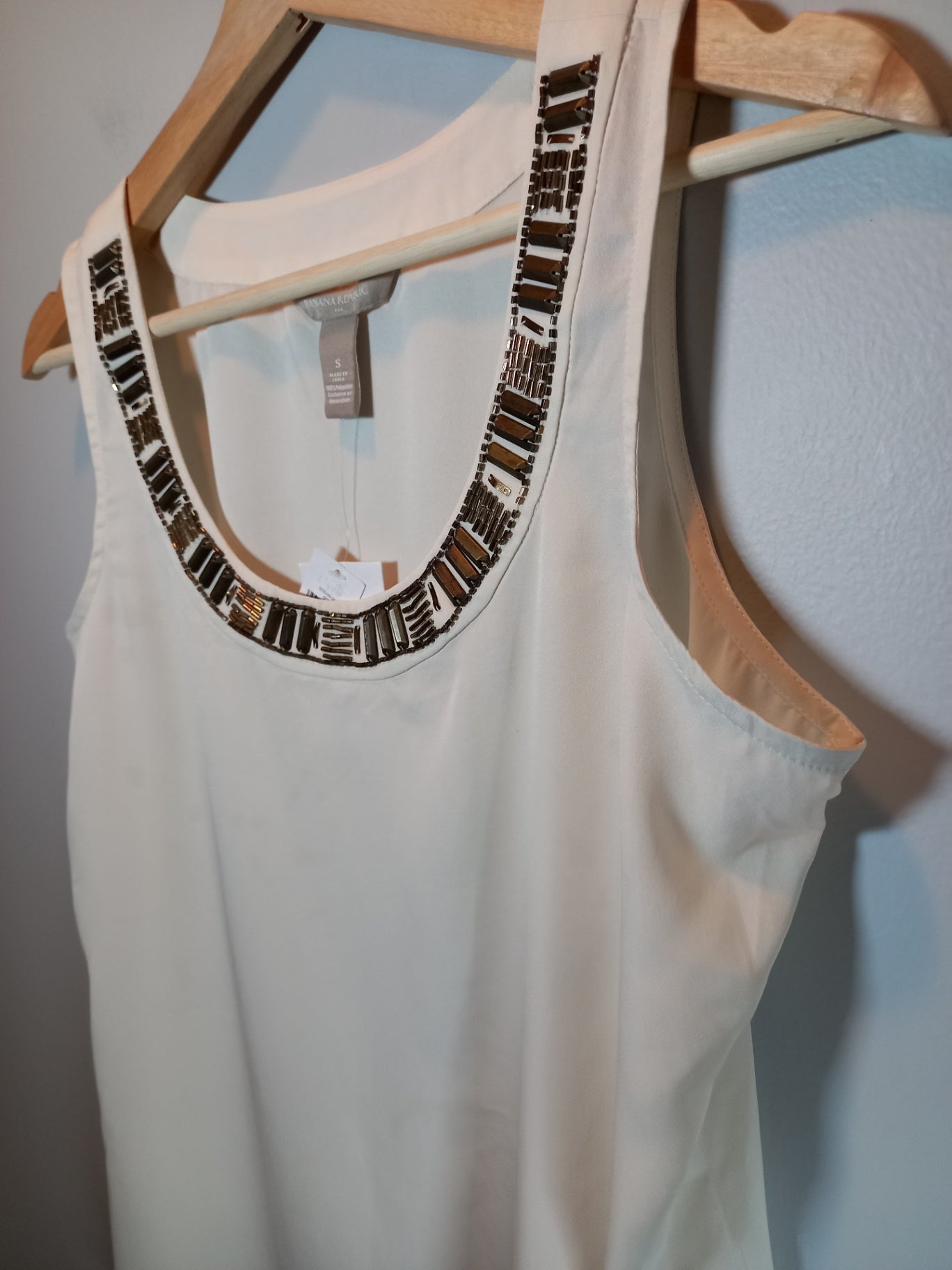 NWT Banana Republic White Sleeveless Blouse Sz S