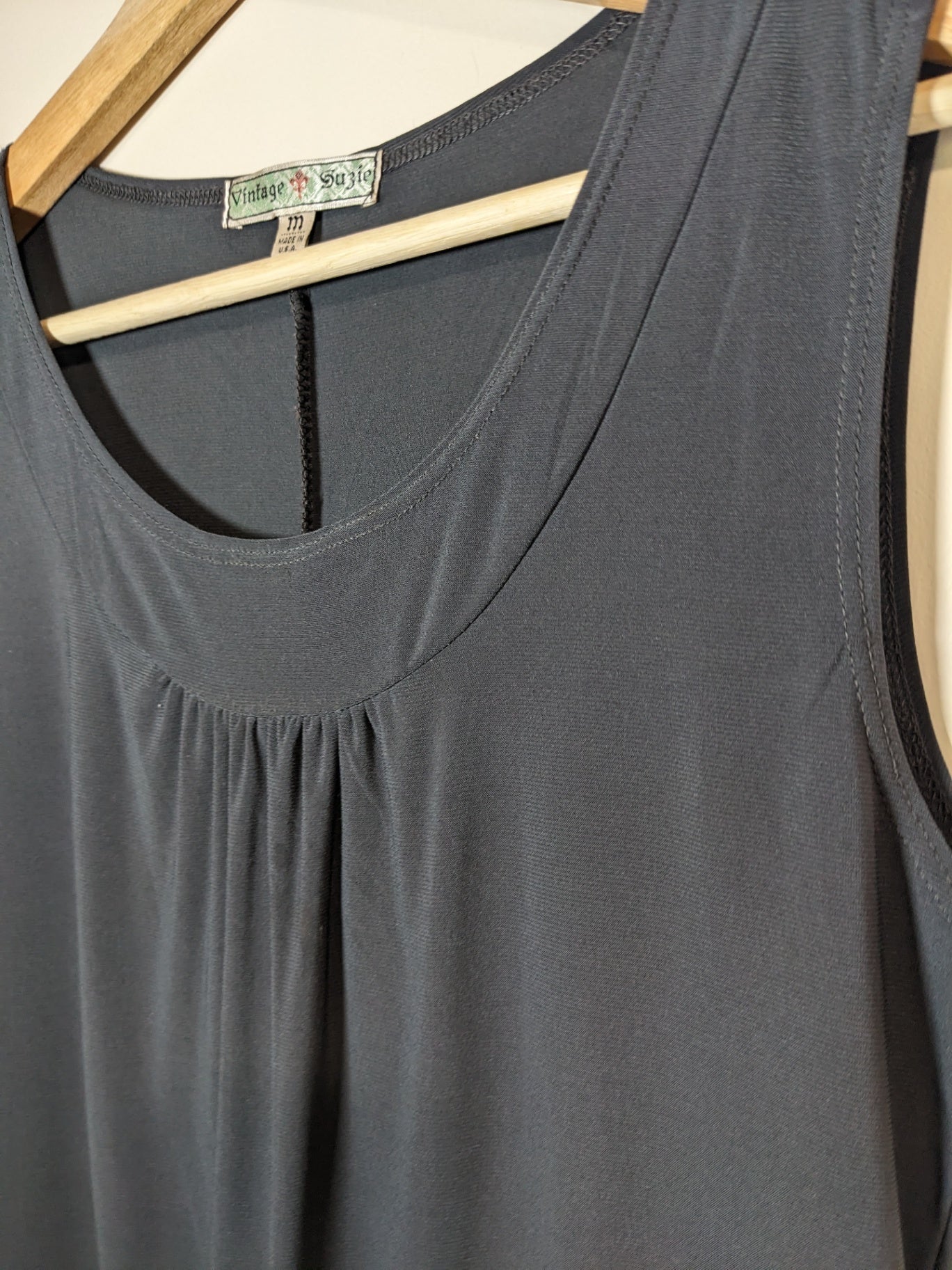 Vintage Suzie Dark Grey Blouse - Medium