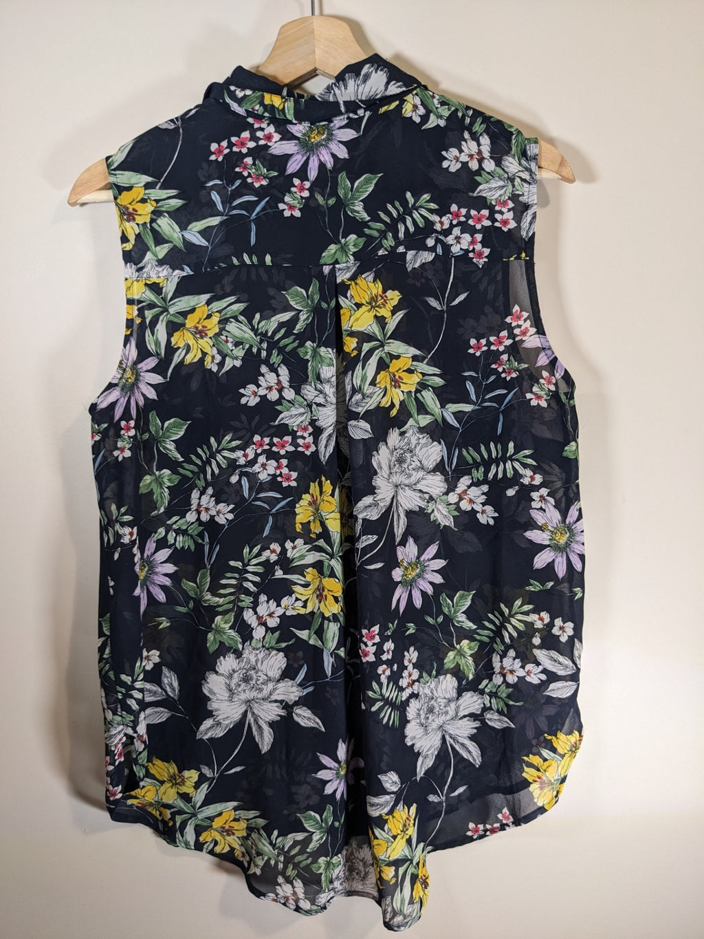 H&M Navy Floral Blouse - Sz 10